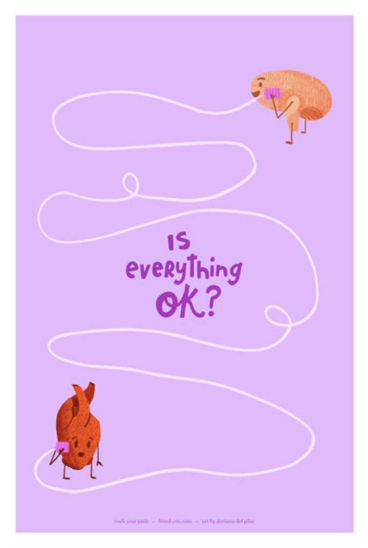 "Is everything okay?" Brain & Heart Poster / Art Print