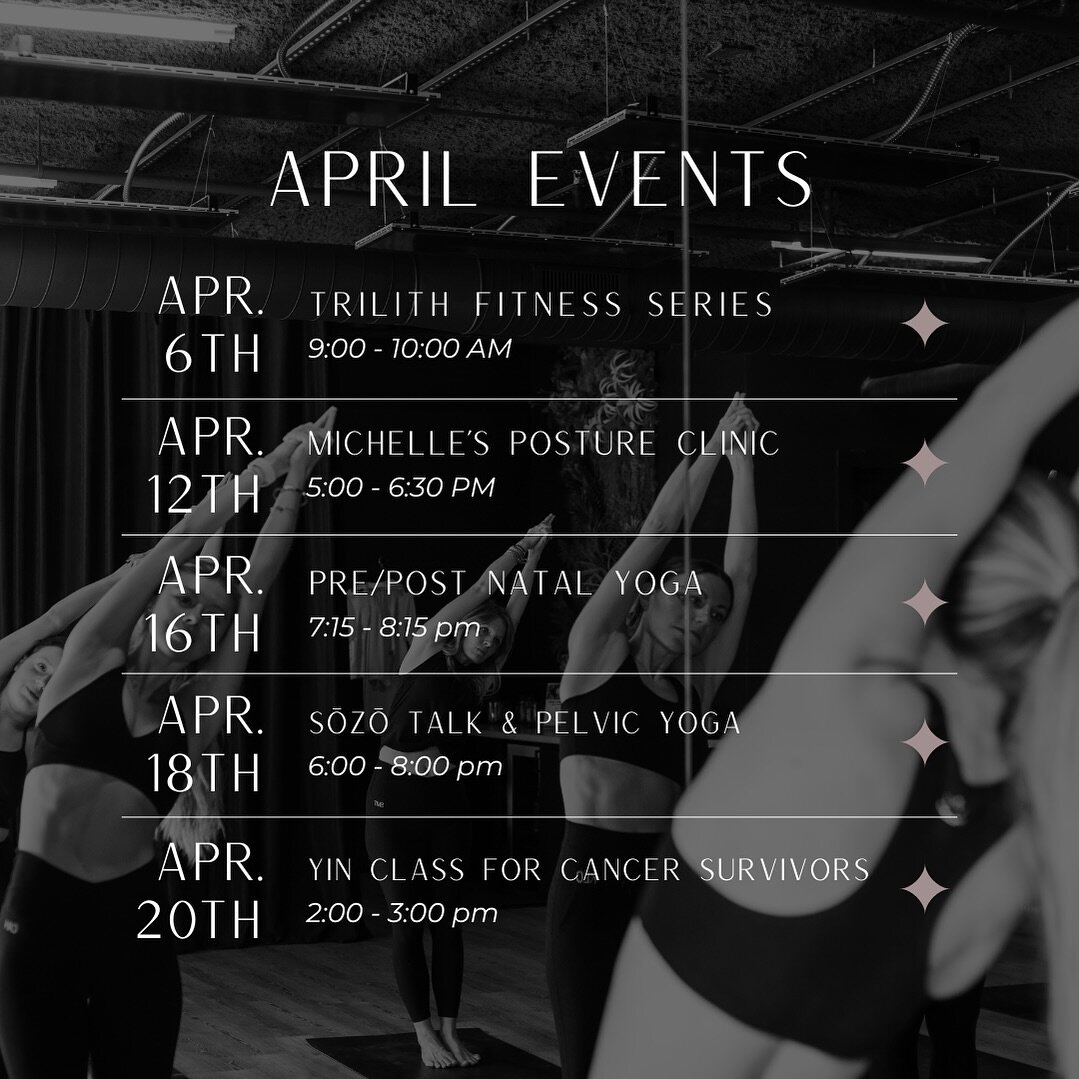 APRIL EVENTS - Be sure to book your spot in any of our upcoming events through the Bookee App!

🧘 April 6th: Trilith Fitness Series - Take part in this free class hosted outside on the Trilith lawn. Embark on a mindful journey that harmonizes moveme