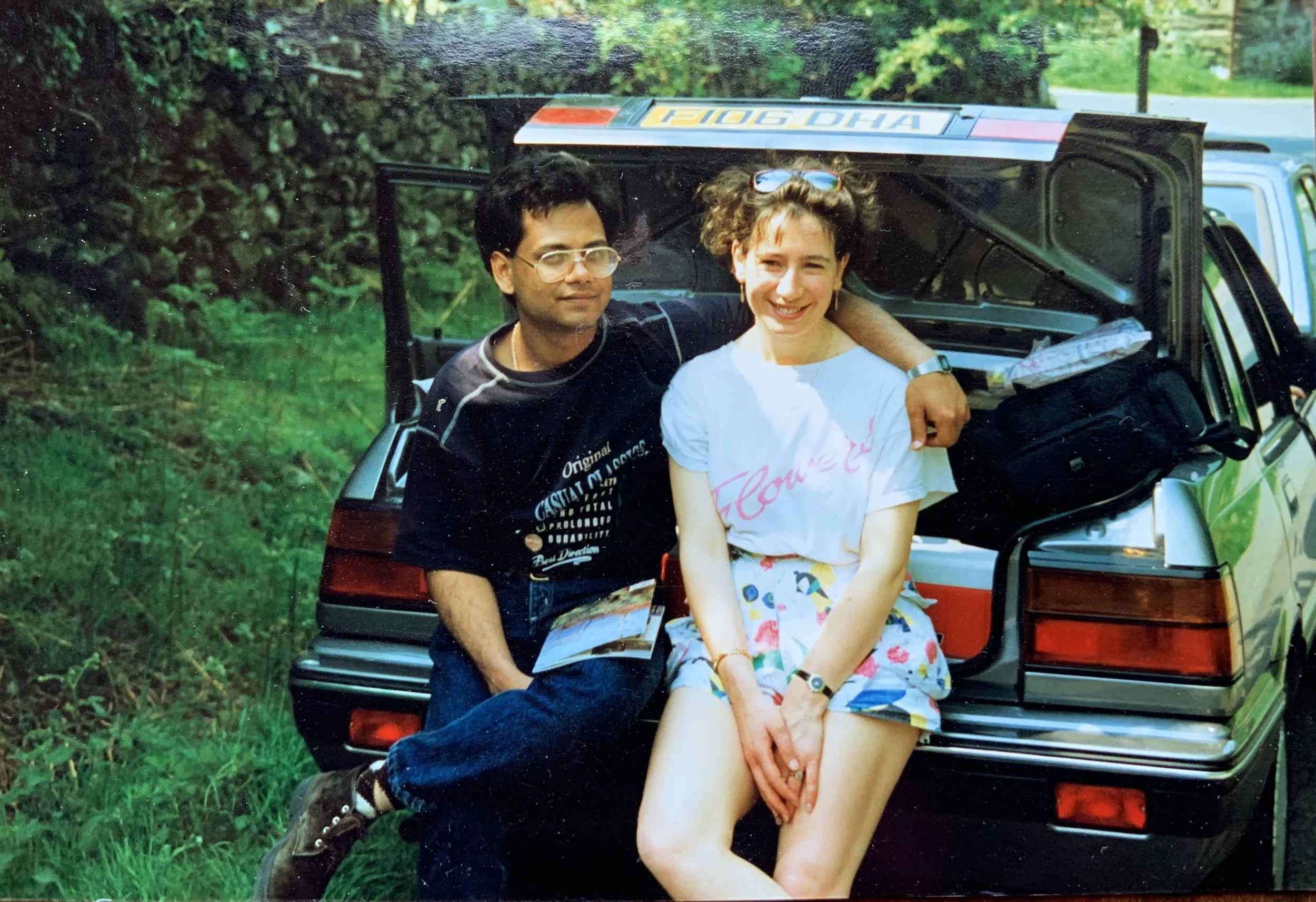 Janique & Subrata in car.jpg