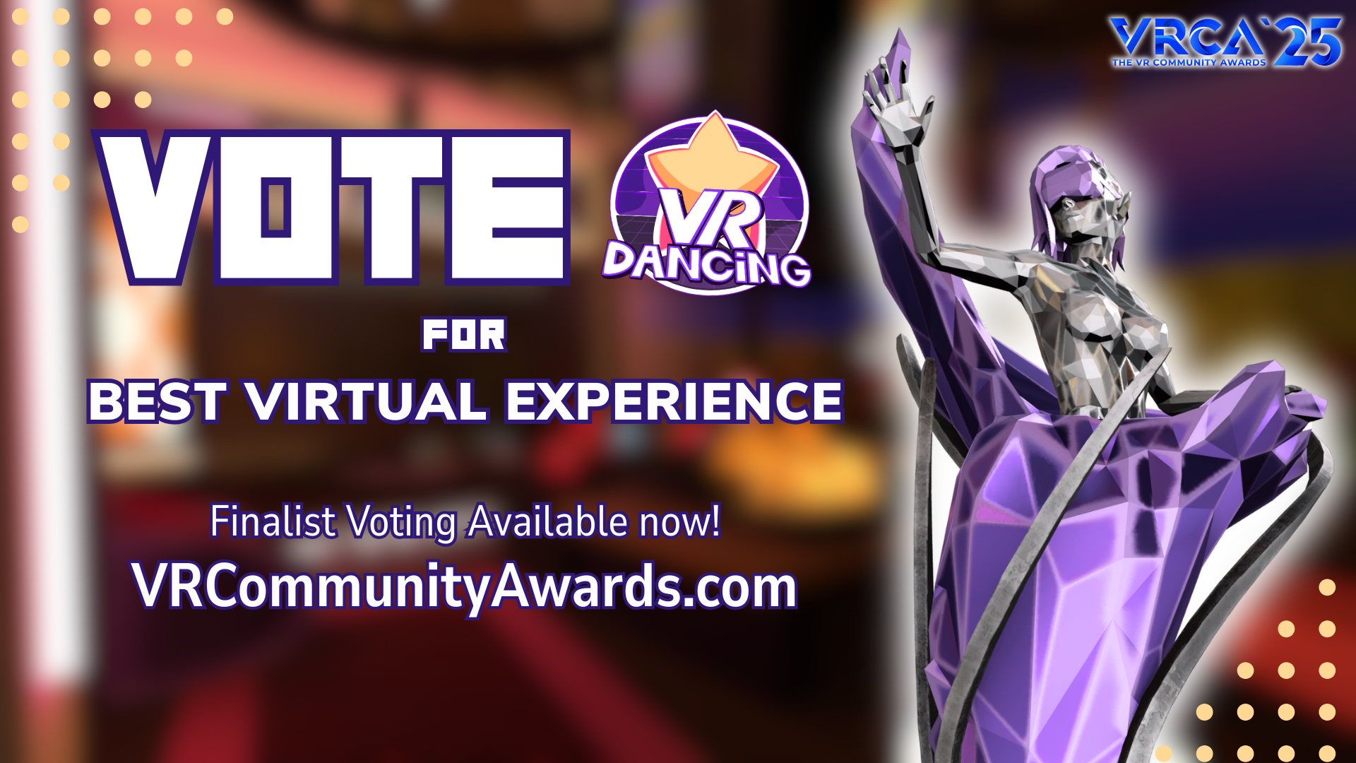 VRDancing is a finalist for the VRCAs!