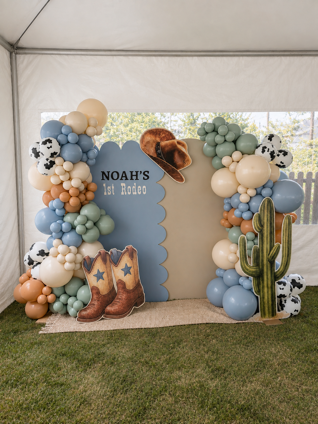 first order balloon arch backdrop for first birthday