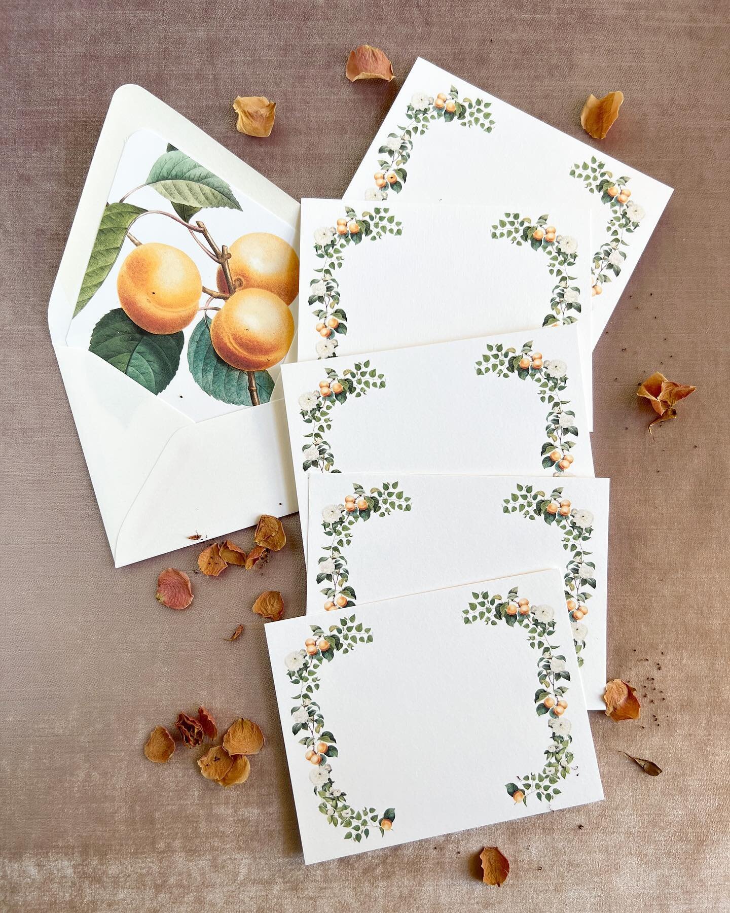 Introducing our new stationery sets &lt;🍊&gt; 14 new designs and vintage liners all ready to ship to you! Check out our website to see the full collection and get 15% off to celebrate! Code: NEWSTATIONERY