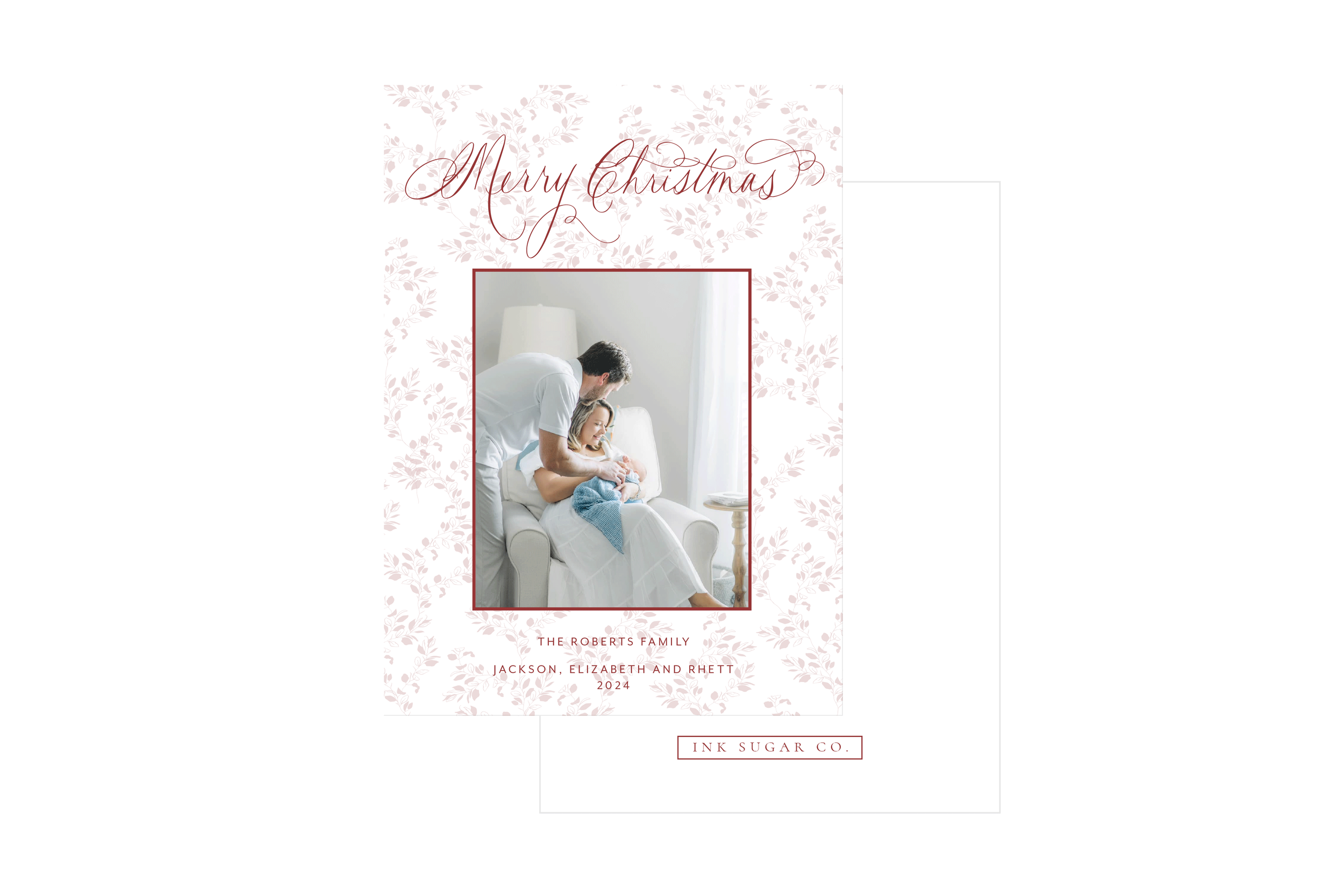 Red Foliage Christmas Card