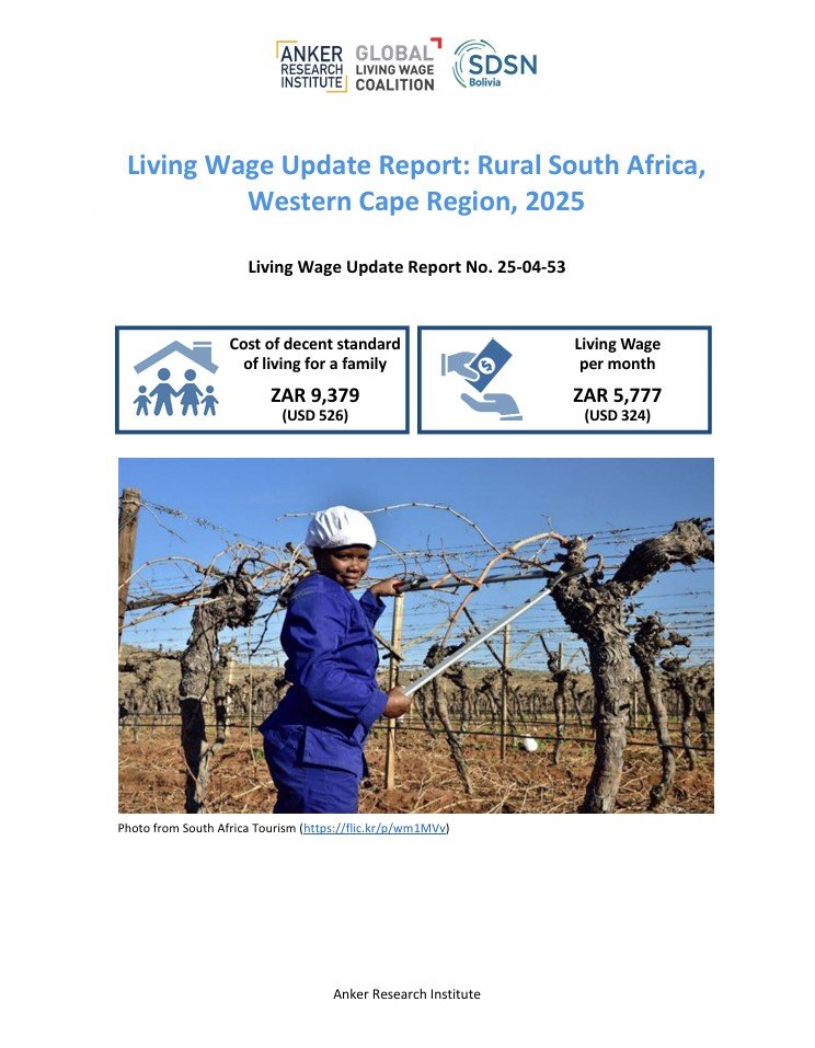 South Africa (Rural) Living Wage  Update Report 2025