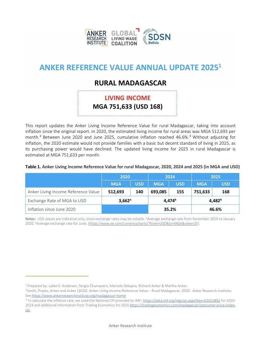 Madagascar (Rural) - Living Income RV Update Report 2025