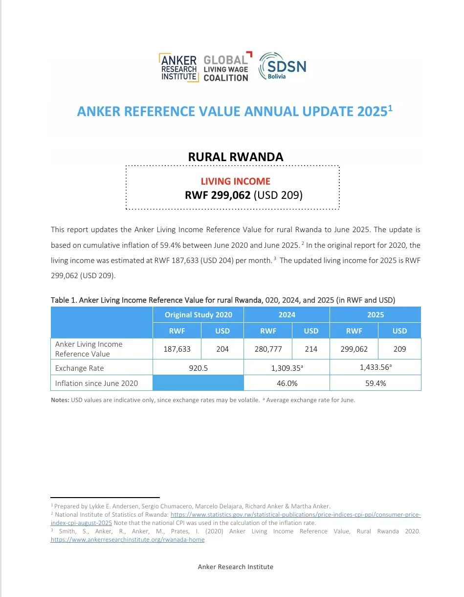 Rwanda (Rural) - Living Income RV Update Report 2025