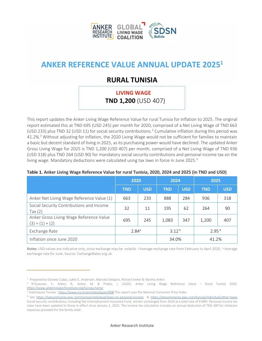 Gabon (Rural& Urban)- Living Wage RV
 Update Report 2025