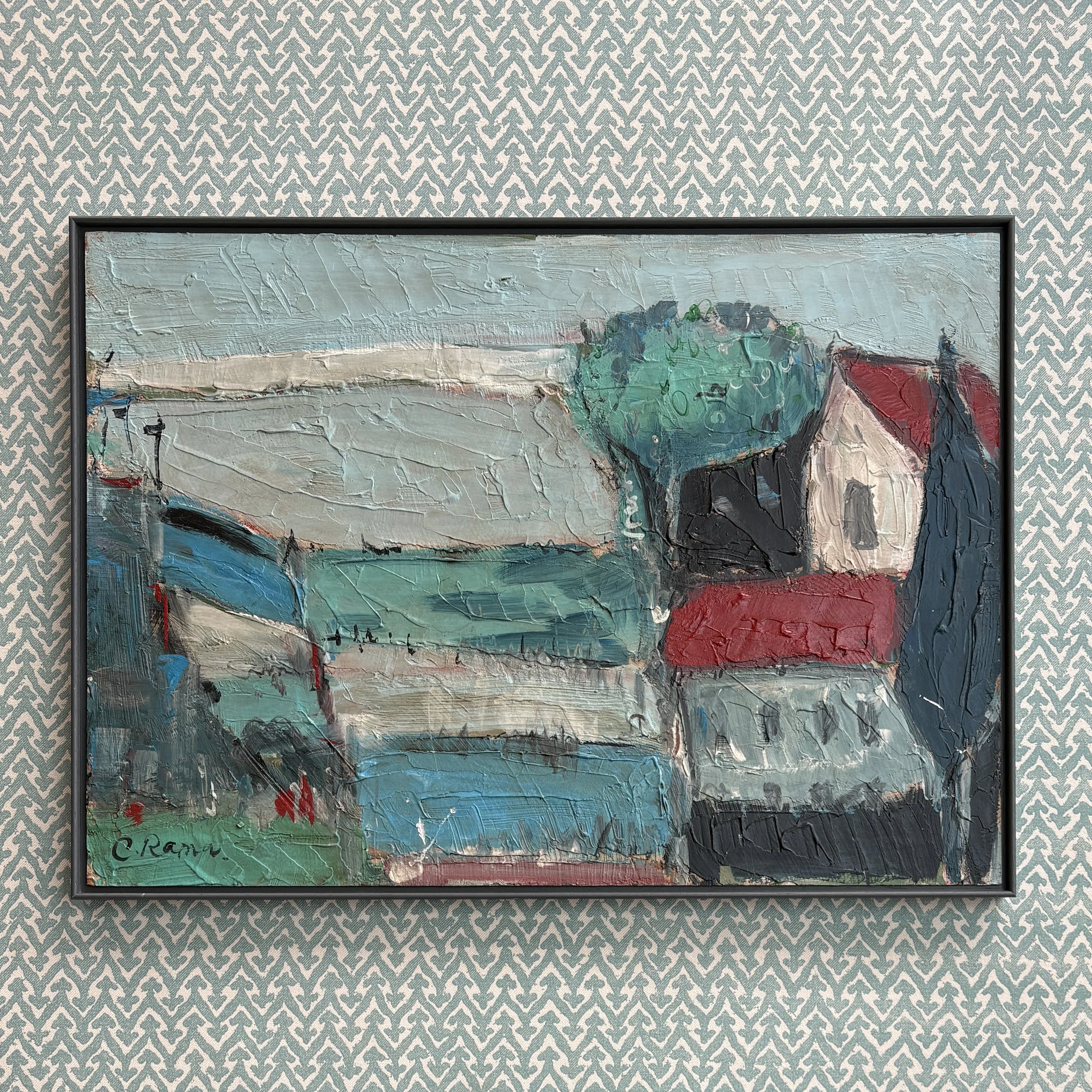 A Mid Century Landscape Oil On Board