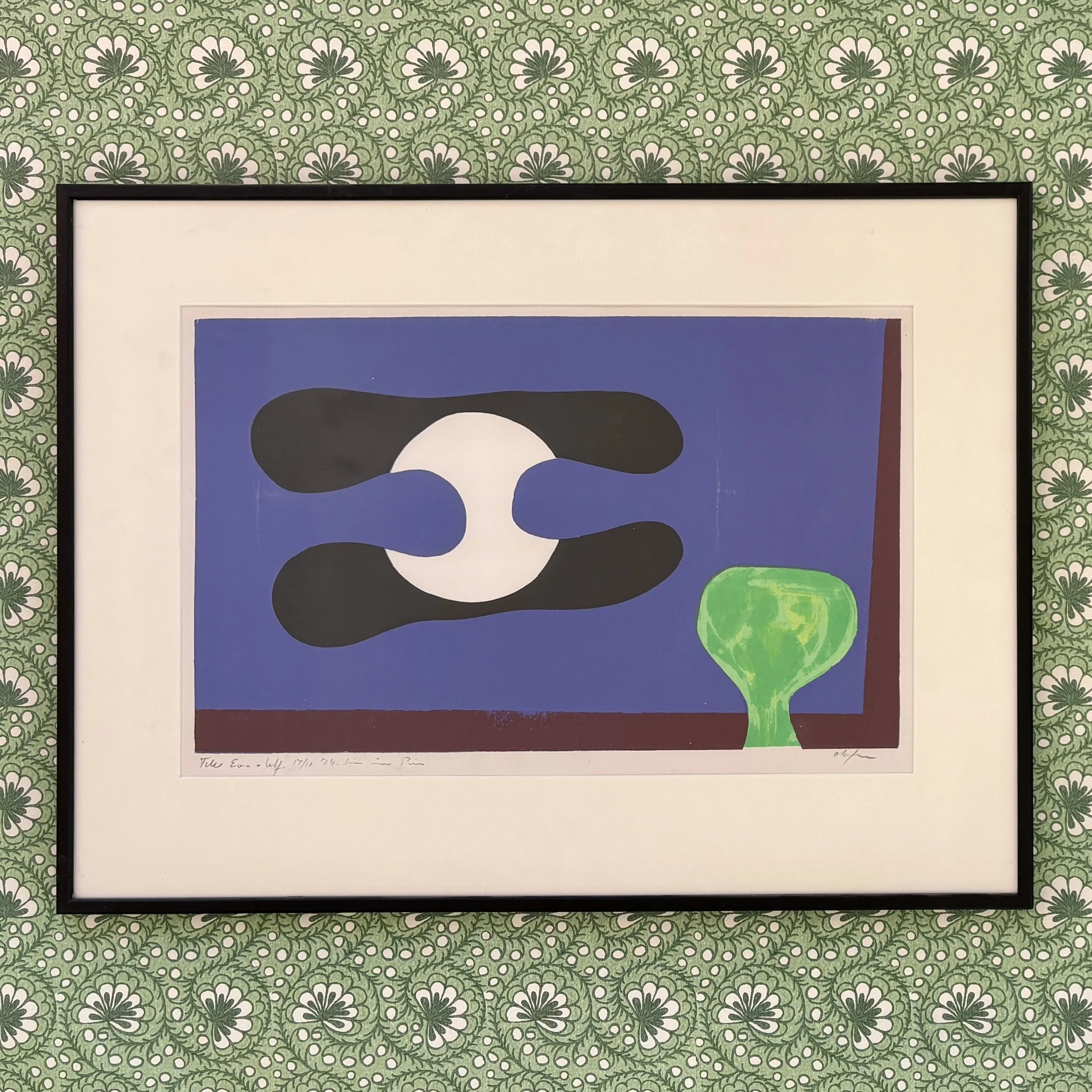 A 1970s Abstract Lithograph Signed and Dated