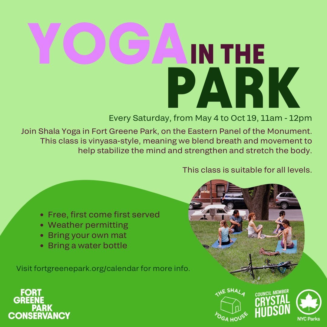 Yoga in the Park is Back ☀️

In partnership with @theshalanyc, there'll be free yoga classes in the park! Every Saturday from May 4 to Oct 19, 11am-12pm on the Eastern Panel of the Monument.

This class is suitable for all levels. Don't forget to bri