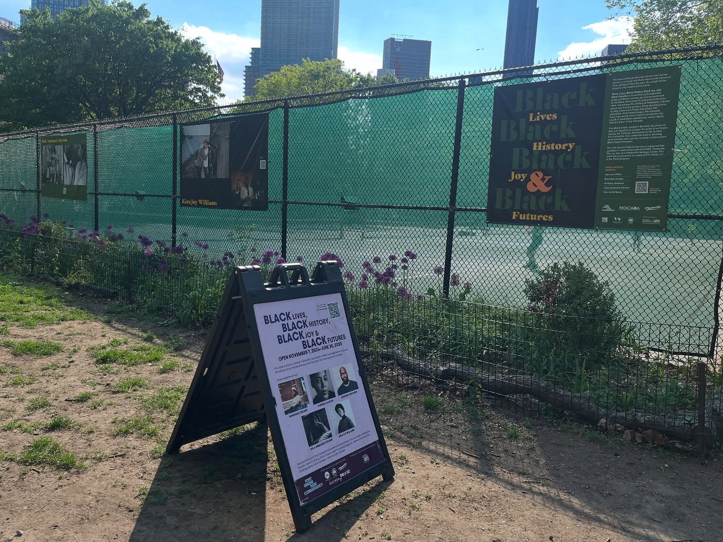 The Black Lives, Black History, Black Joy, and Black Futures exhibition will be coming down on Monday, June 30! Make sure to stop by the exhibition along the east side of the Fort Greene Tennis Courts.

Black Lives, Black History, Black Joy, and Blac