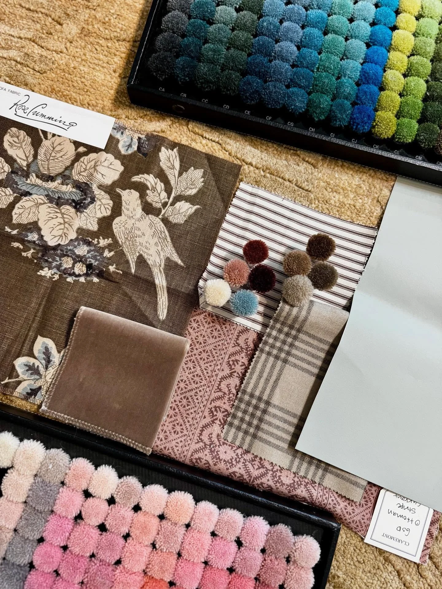 Snaps from last week&rsquo;s rug showroom visit, where we finalized the colors for a custom Scandinavian flatweave rug designed for our Westlake project. Rugs are truly artwork for the floor, and sourcing them is one of our favorite parts of the proc
