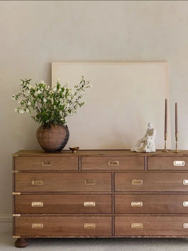 I&rsquo;m so excited to finally start sharing more images from our Chicago primary suite renovation project&mdash;and what better place to begin than with the custom pieces that set the tone for the bedroom design.

It all started with this campaign-