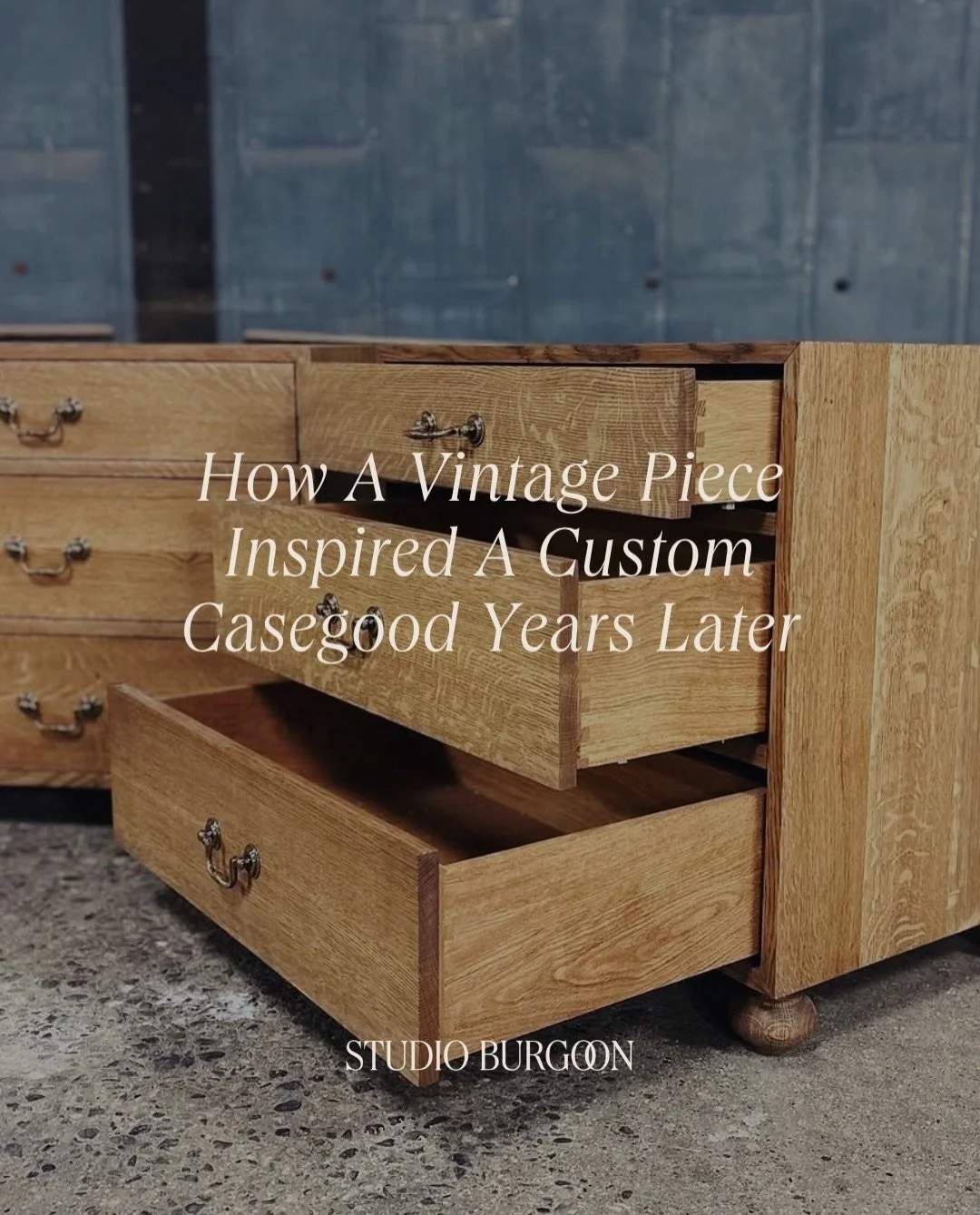 Sometimes a piece you spot on vacation stays with you for years before it finds its way into a project. This one was worth the wait.

I photographed a vintage British campaign dresser and desk at a hotel on a trip to Africa, knowing it would someday 