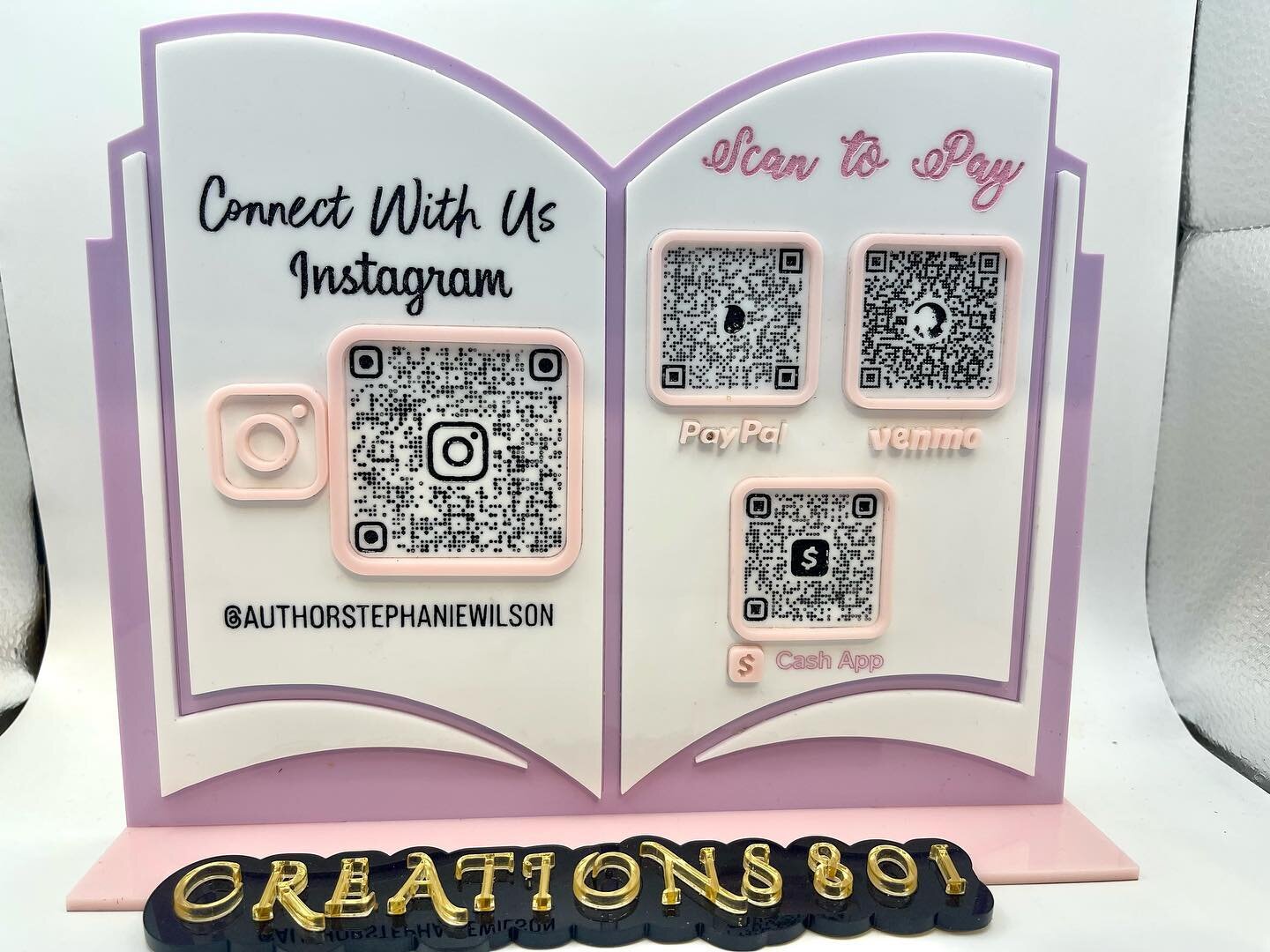 Thank you @authorstephaniewils0n for your support! We truly loved making your signs 📖💜 #customqrcode #qrcodesigns #customorder #creations801 #books