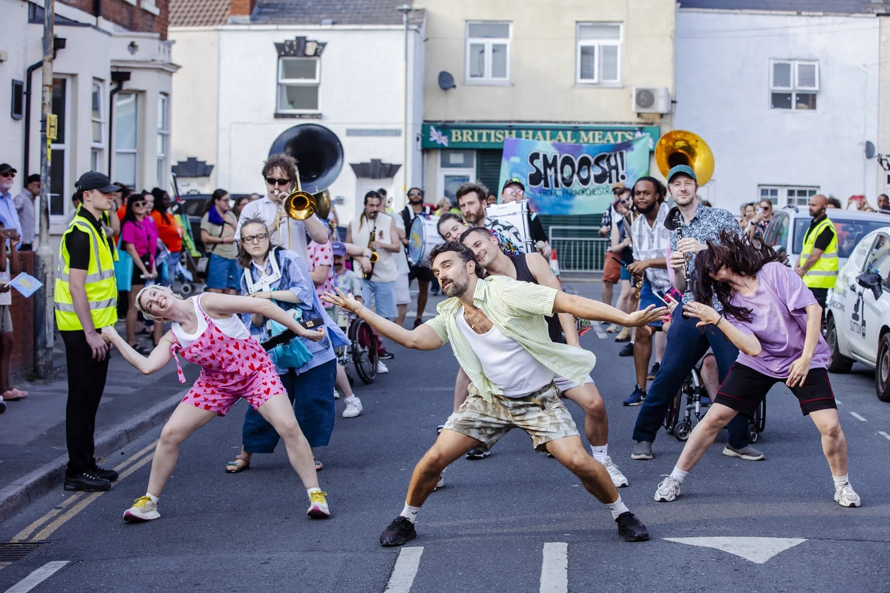 Photo of Paraorchestra and dancers during the street parade Smoosh!