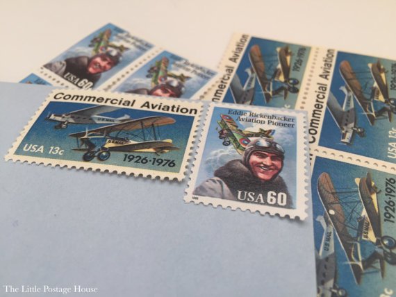 Airmail Powered Flight Postage Stamps — Little Postage House
