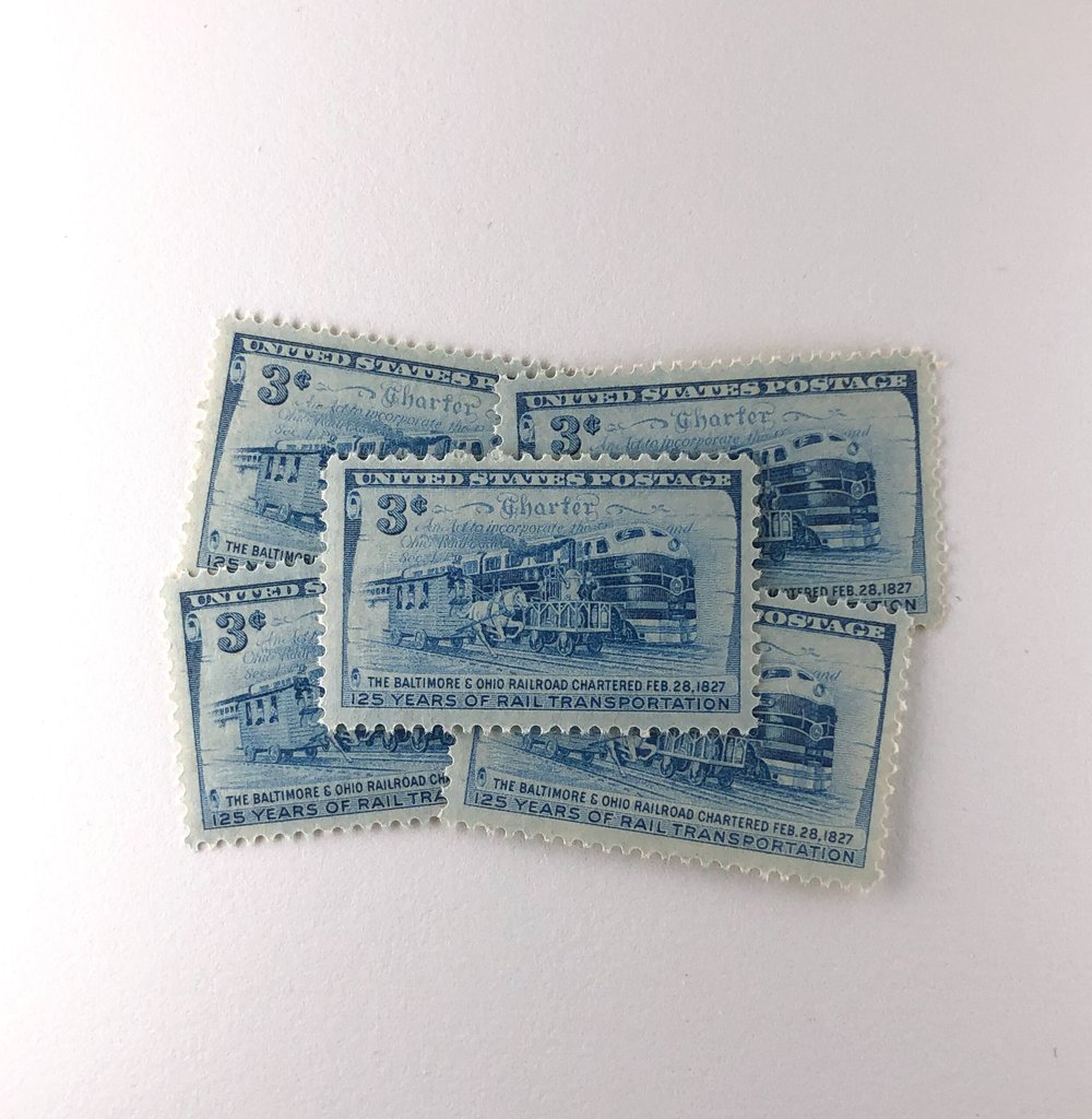 Blue Postage Collection Postage Stamps by Little Postage House