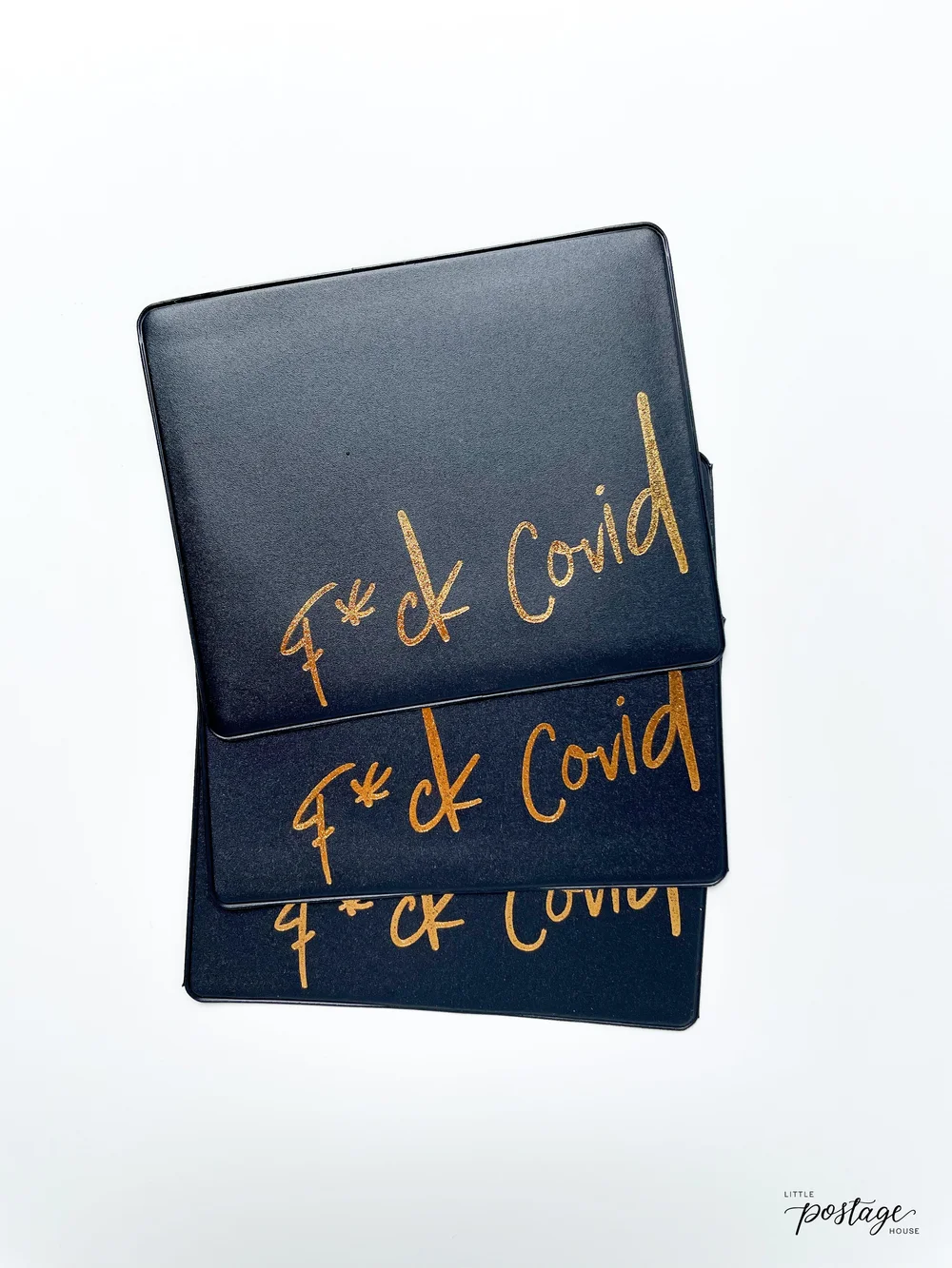 F*CK COVID" | Vaccine Card Holder | Gold Foil  Little Postage House