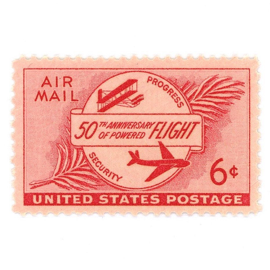 Airmail Powered Flight Postage Stamps — Little Postage House