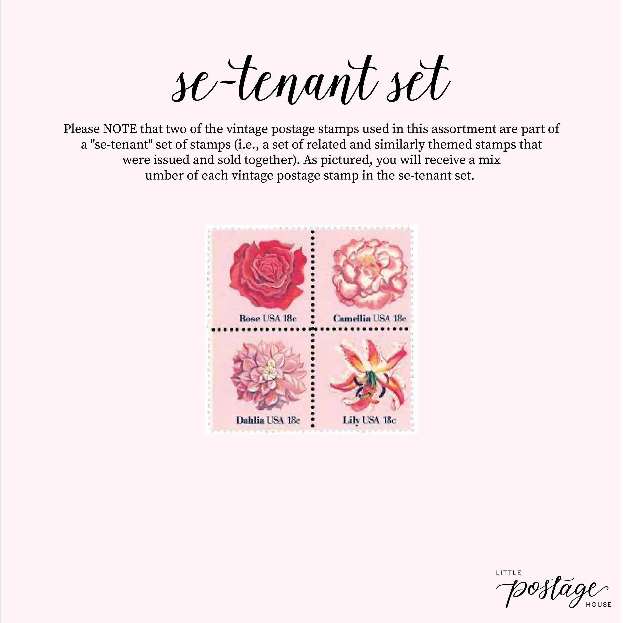 Pink Floral Vintage Postage Collection — Little Postage House