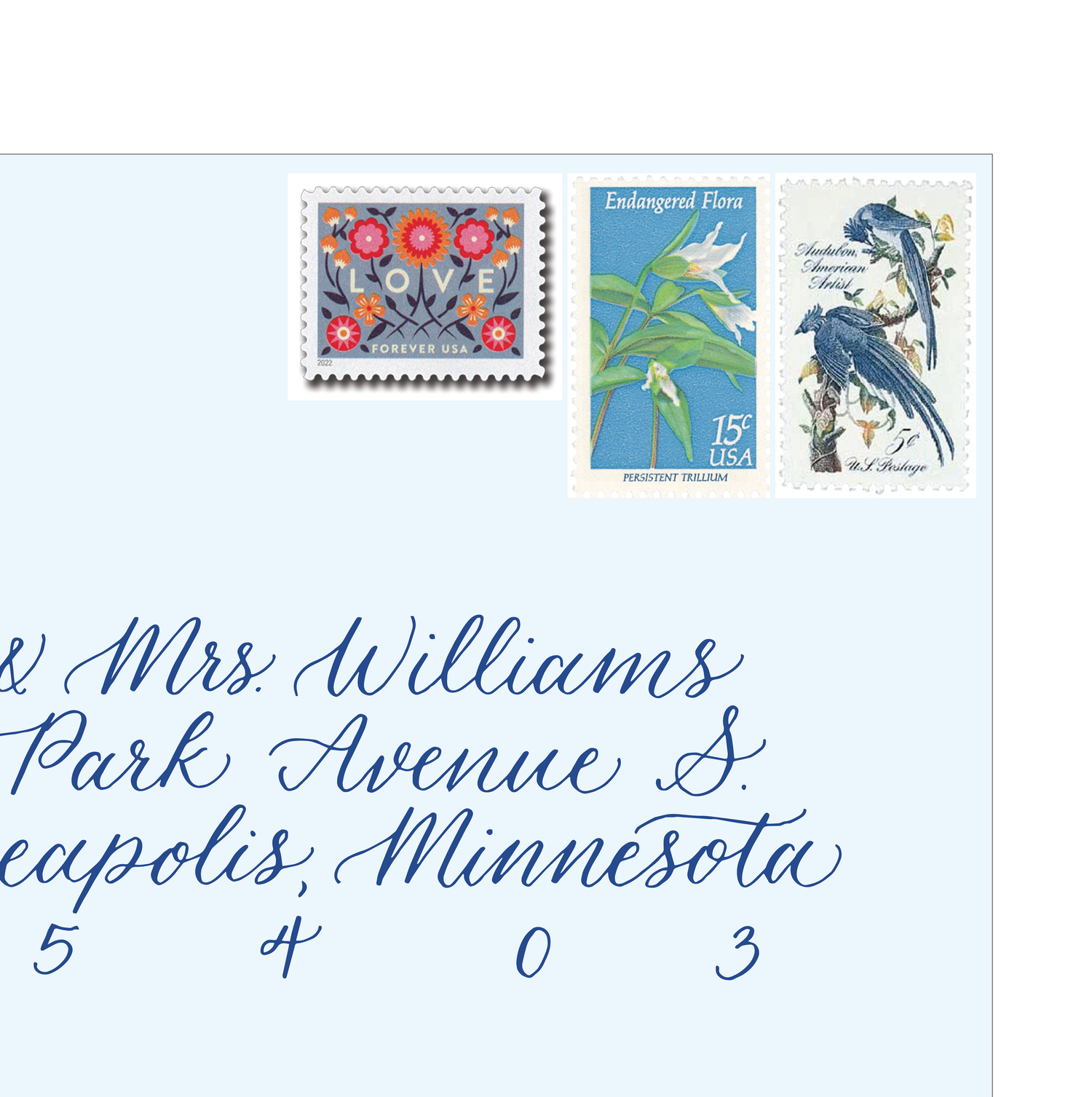 Blue Postage Collection Postage Stamps by Little Postage House