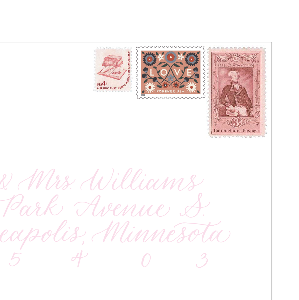 10 Cowboy Fiddler Stamps Vintage Pink Postage for Mailing