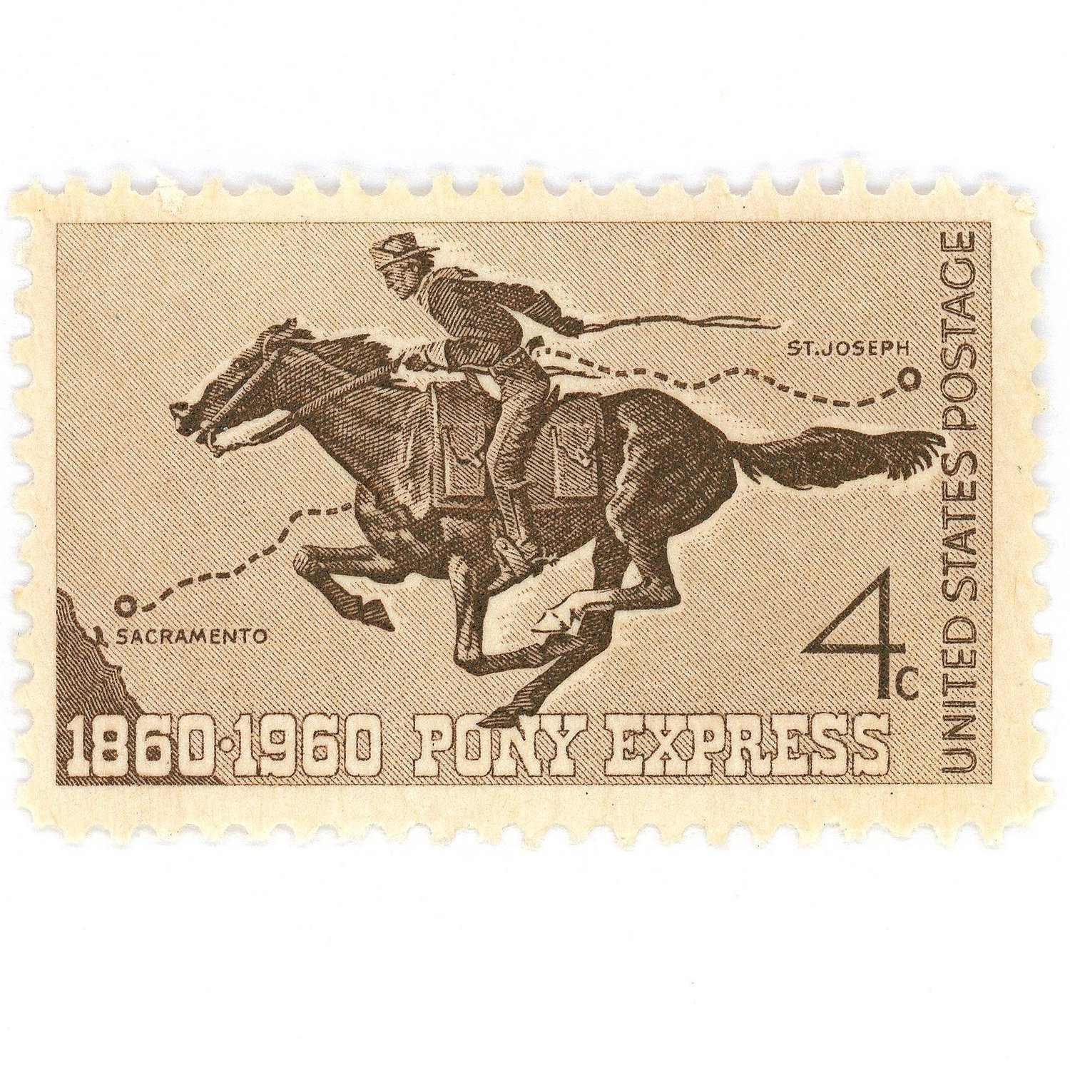 Pony Express Vintage Postage Stamps — Little Postage House