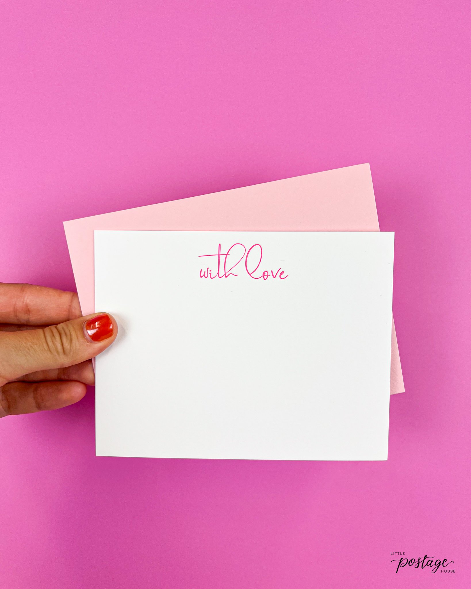 With Love Hot Pink Stationery Set — Little Postage House