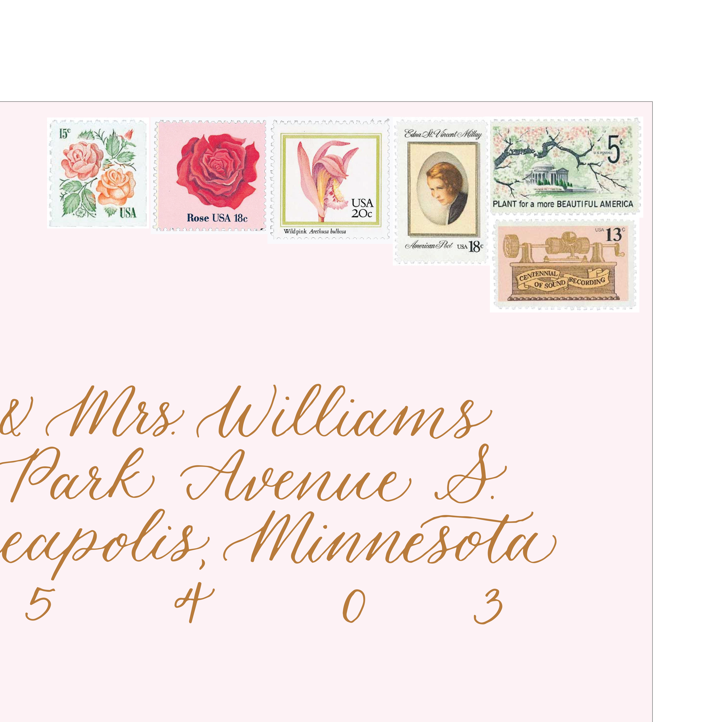 Floral Pink Postage Collection