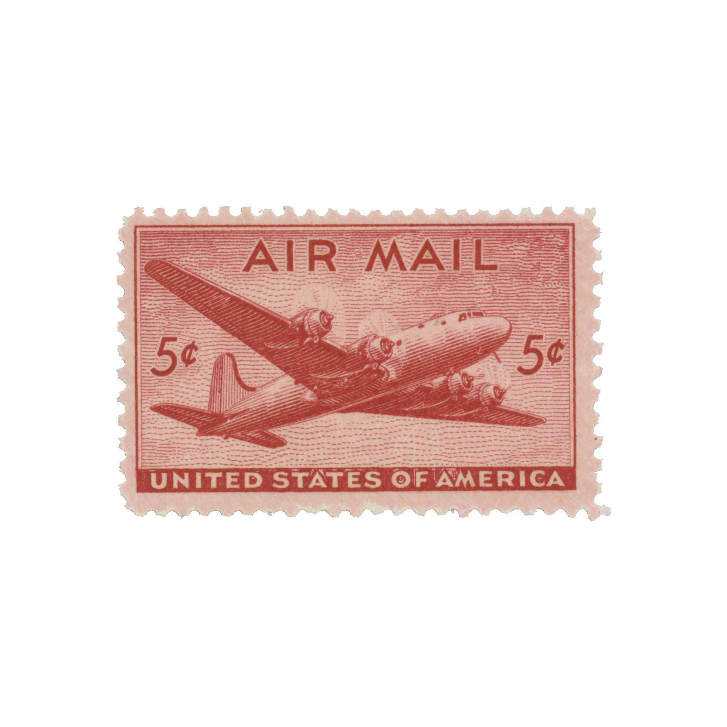 Red Air Mail Stamps  (5 Cents Each)