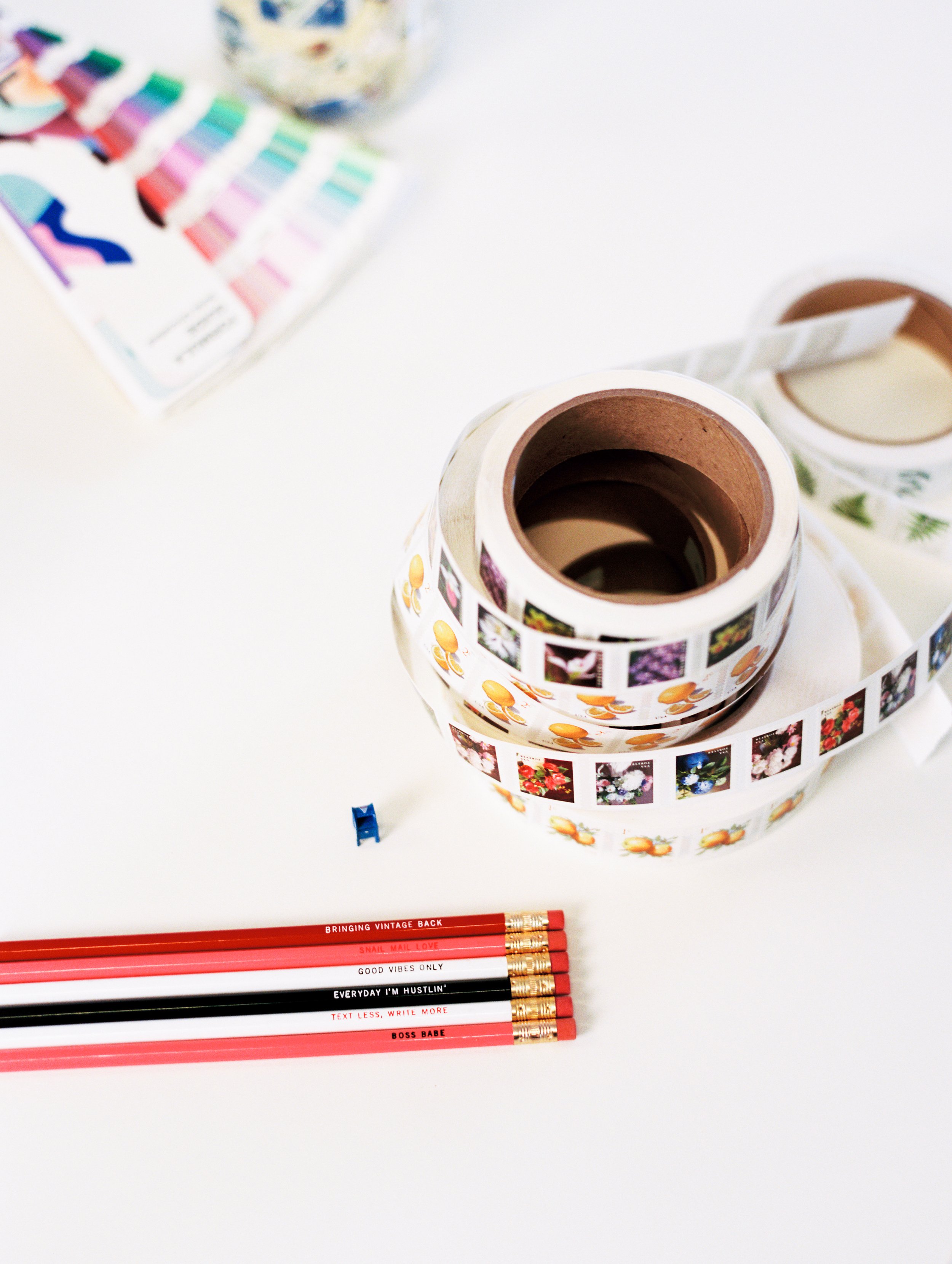 Desk items available for purchase from Little Postage House