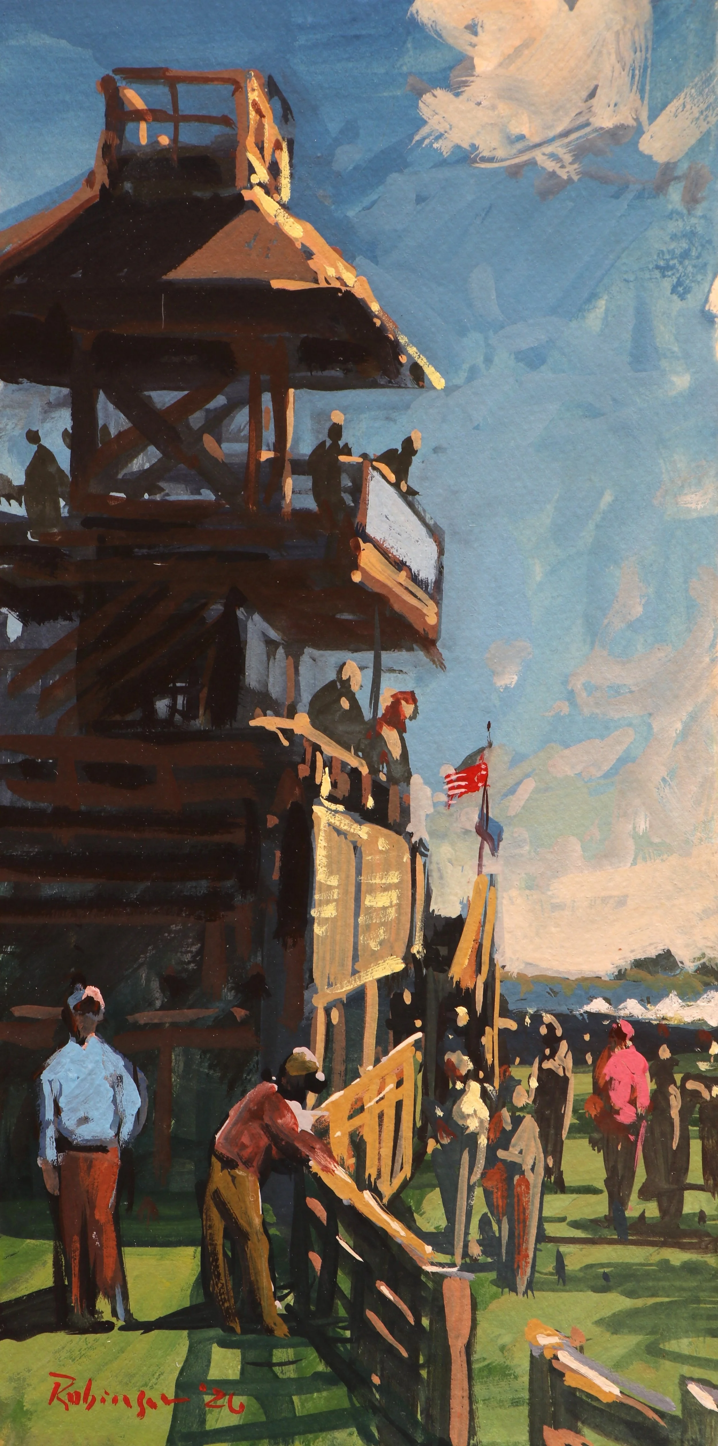 Manor Perspective, 12x6, Gouache on Artboard — $800