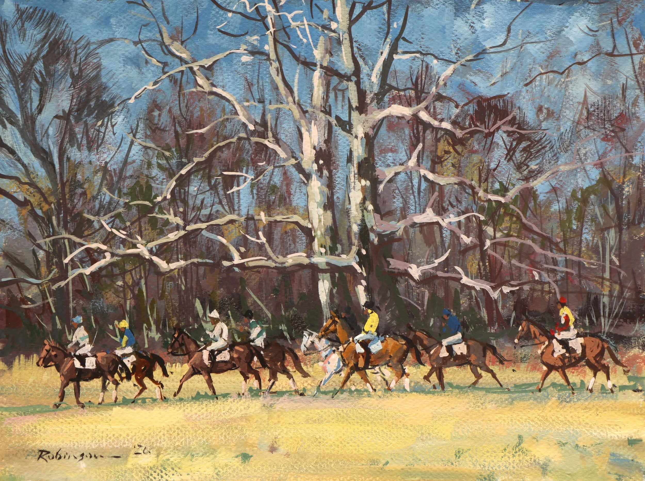 The Airlie Sycamore, 9x12, Gouache on Artboard — $1050