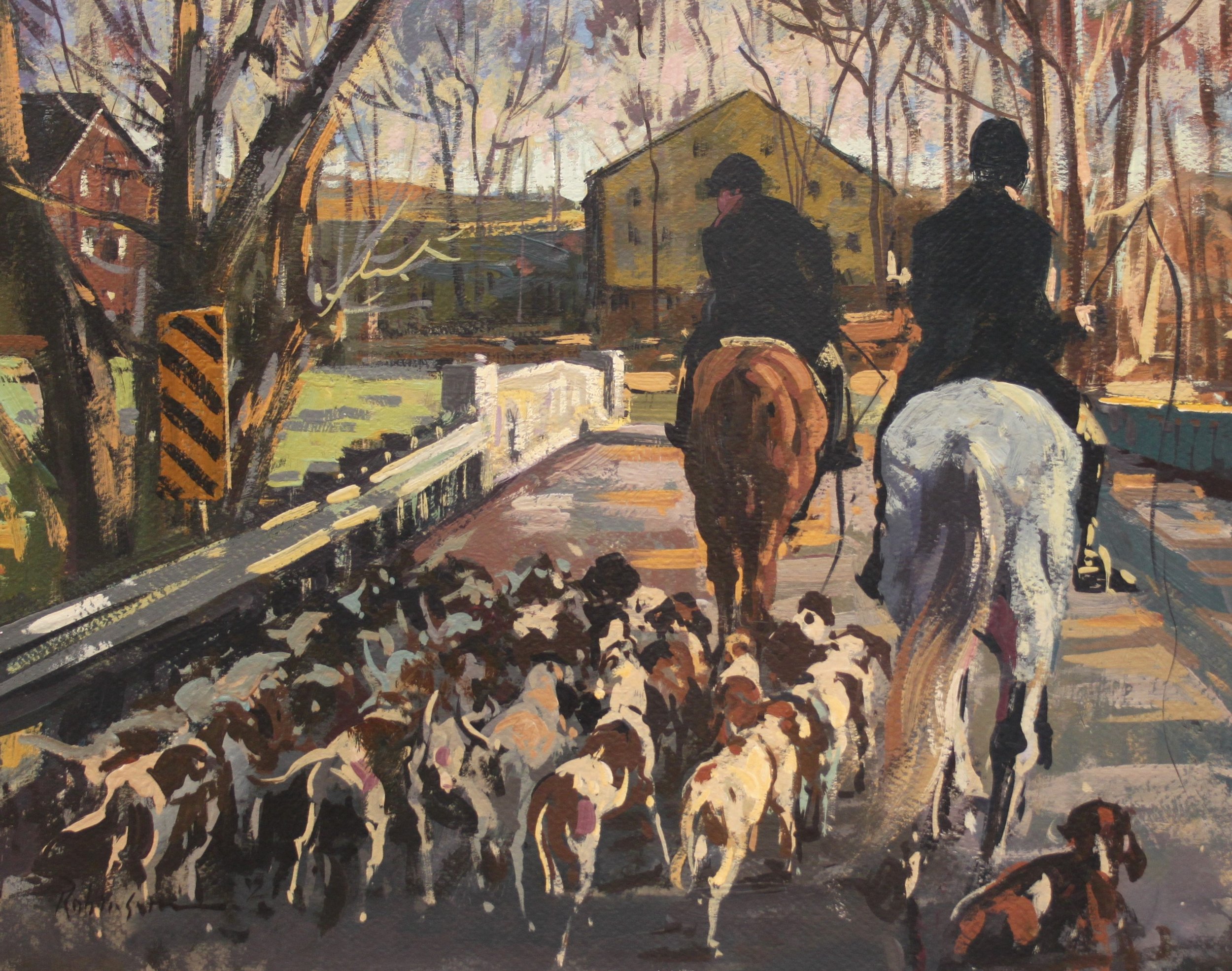 End of the Day, South Branch, 11x14, Gouache