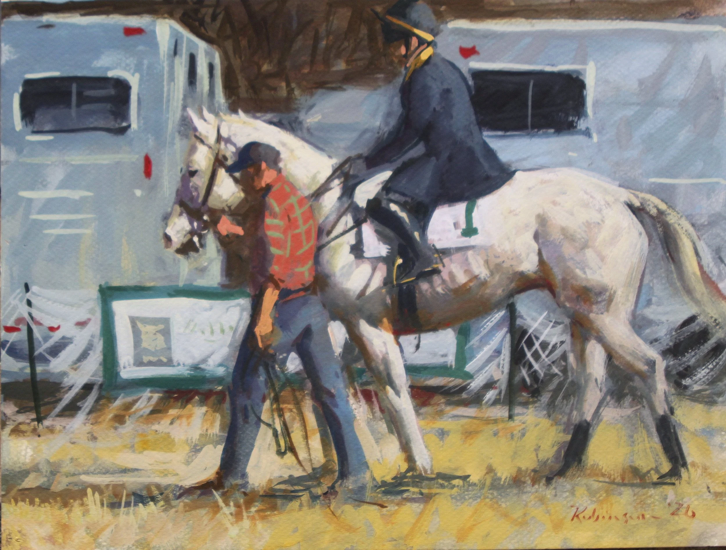 Curlee Fox, 9x12, Gouache on Artboard — SOLD