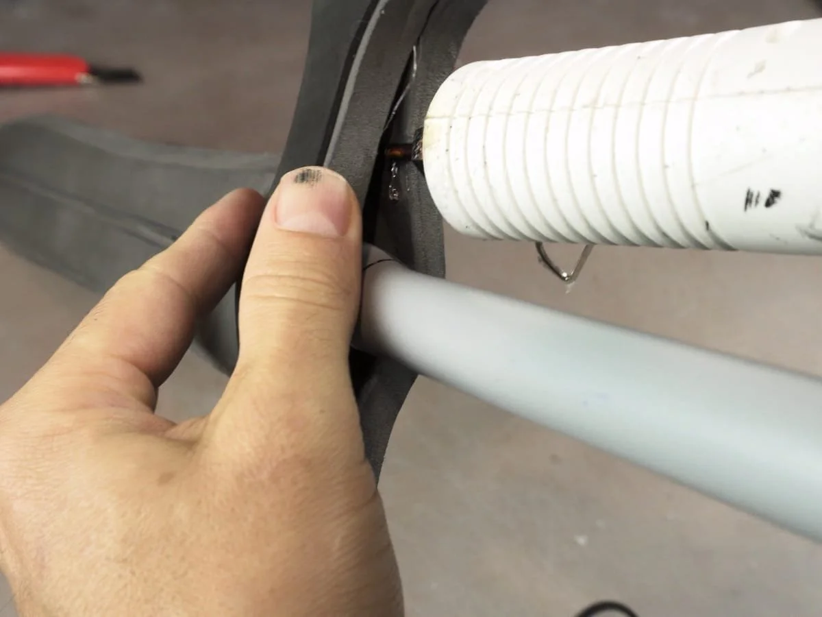 gluing the hand guard on to the handle