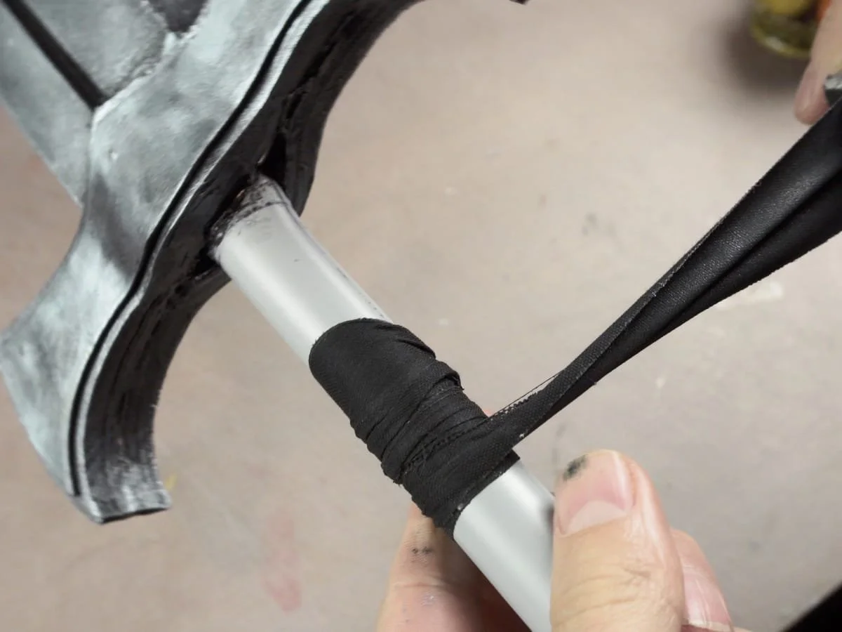 wrapping the handle with hockey tape first