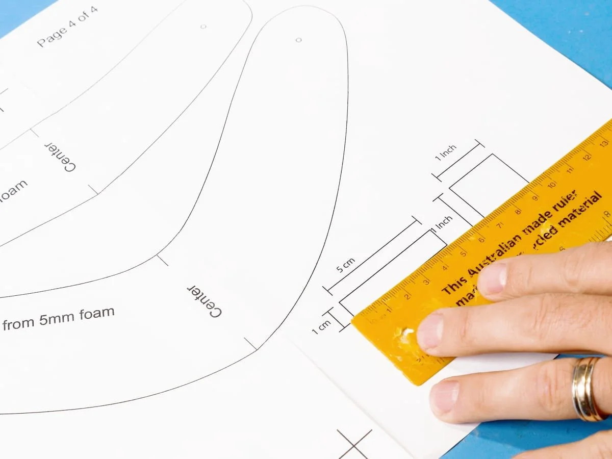 Measuring the print sizing guides