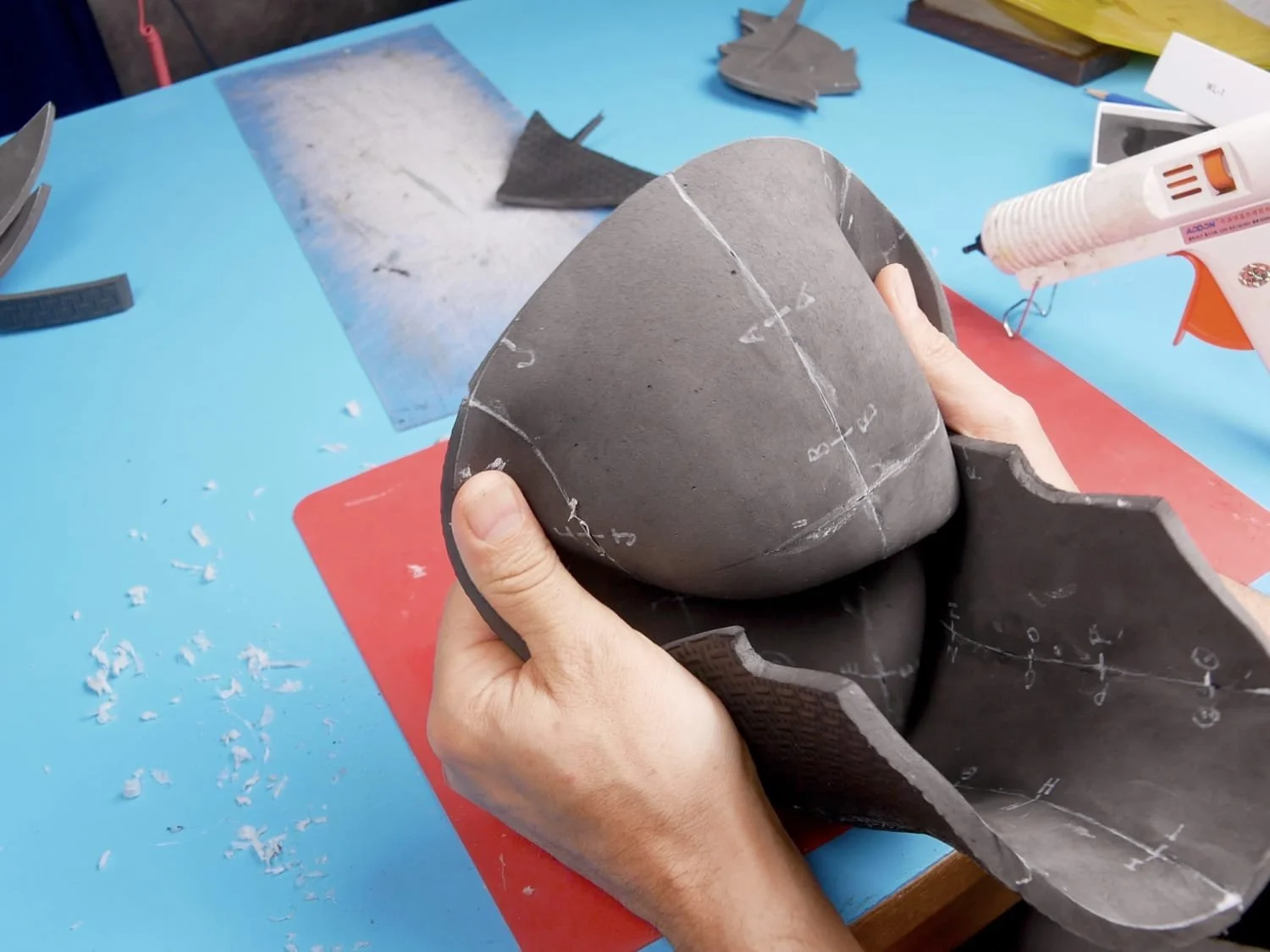 turning the helmet inside out