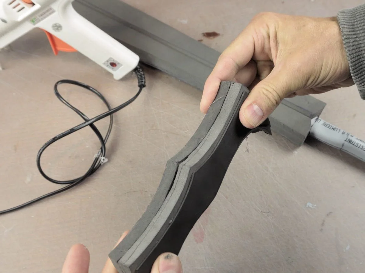 gluing the two ends of the hand guard together