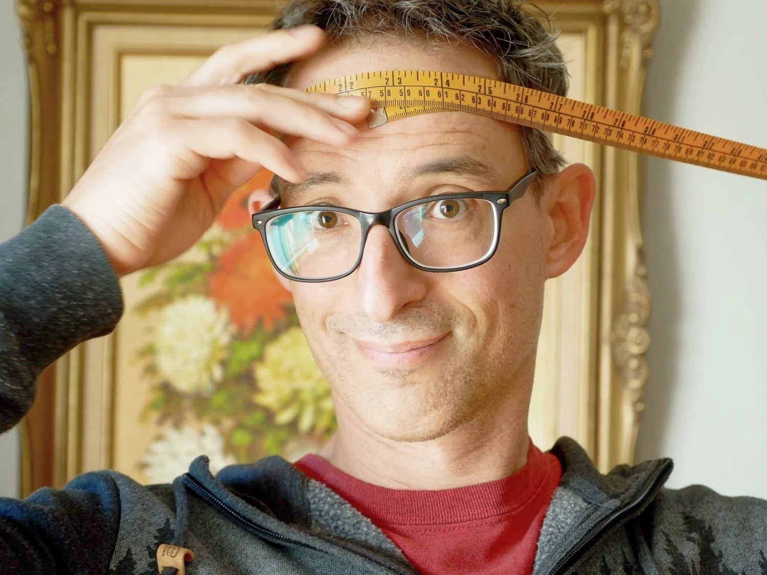 Measuring head size for helmet