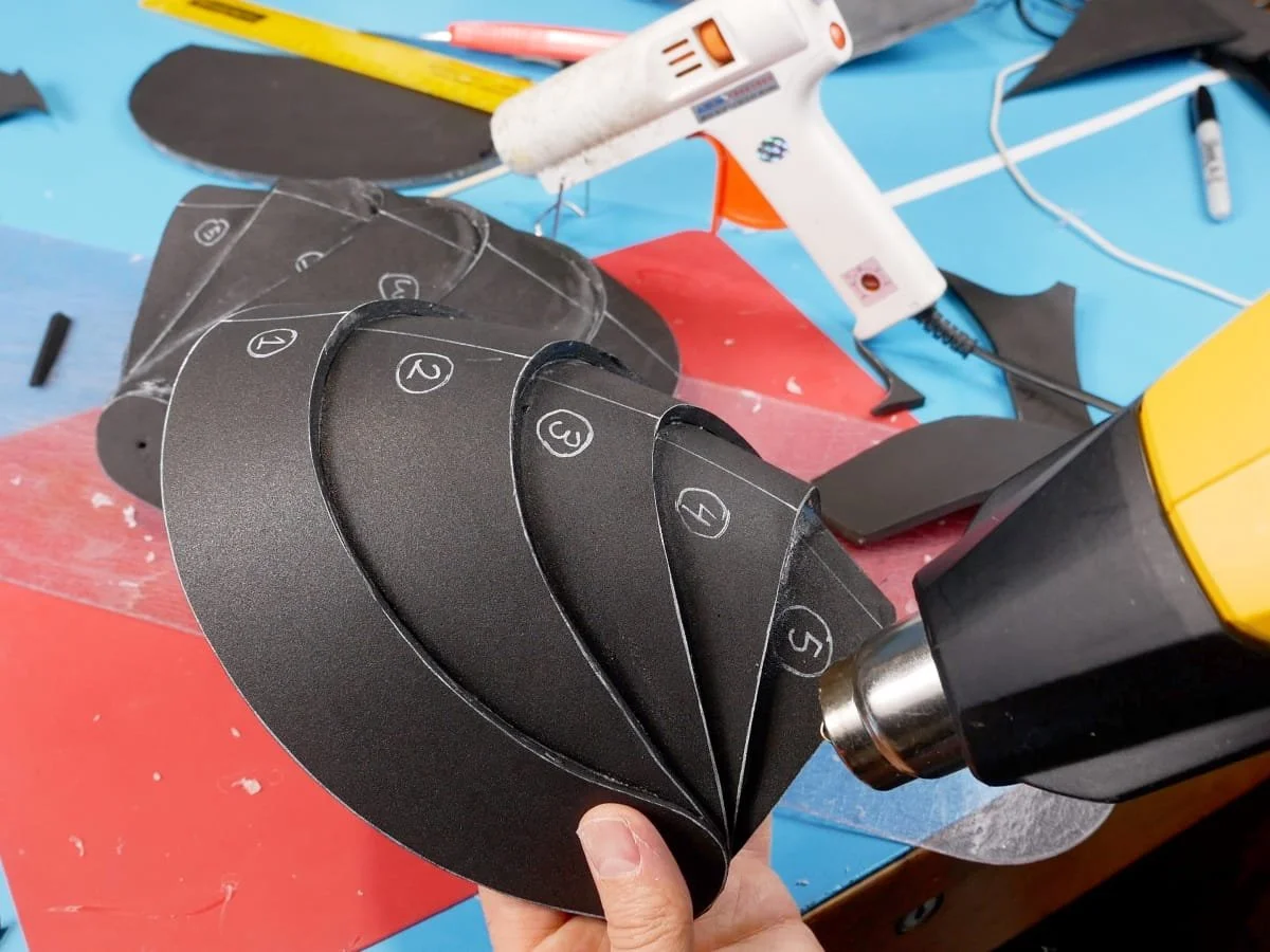 Using a heat gun to smooth out the foam