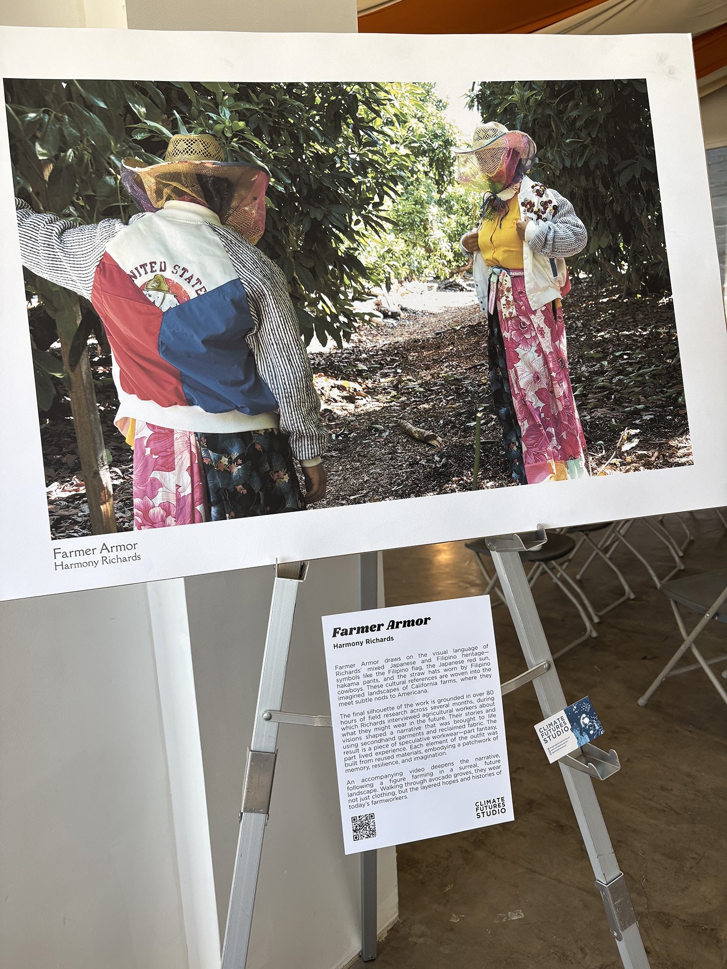 A limited edition print of Farmer Armor featured at Los Angeles Climate Week