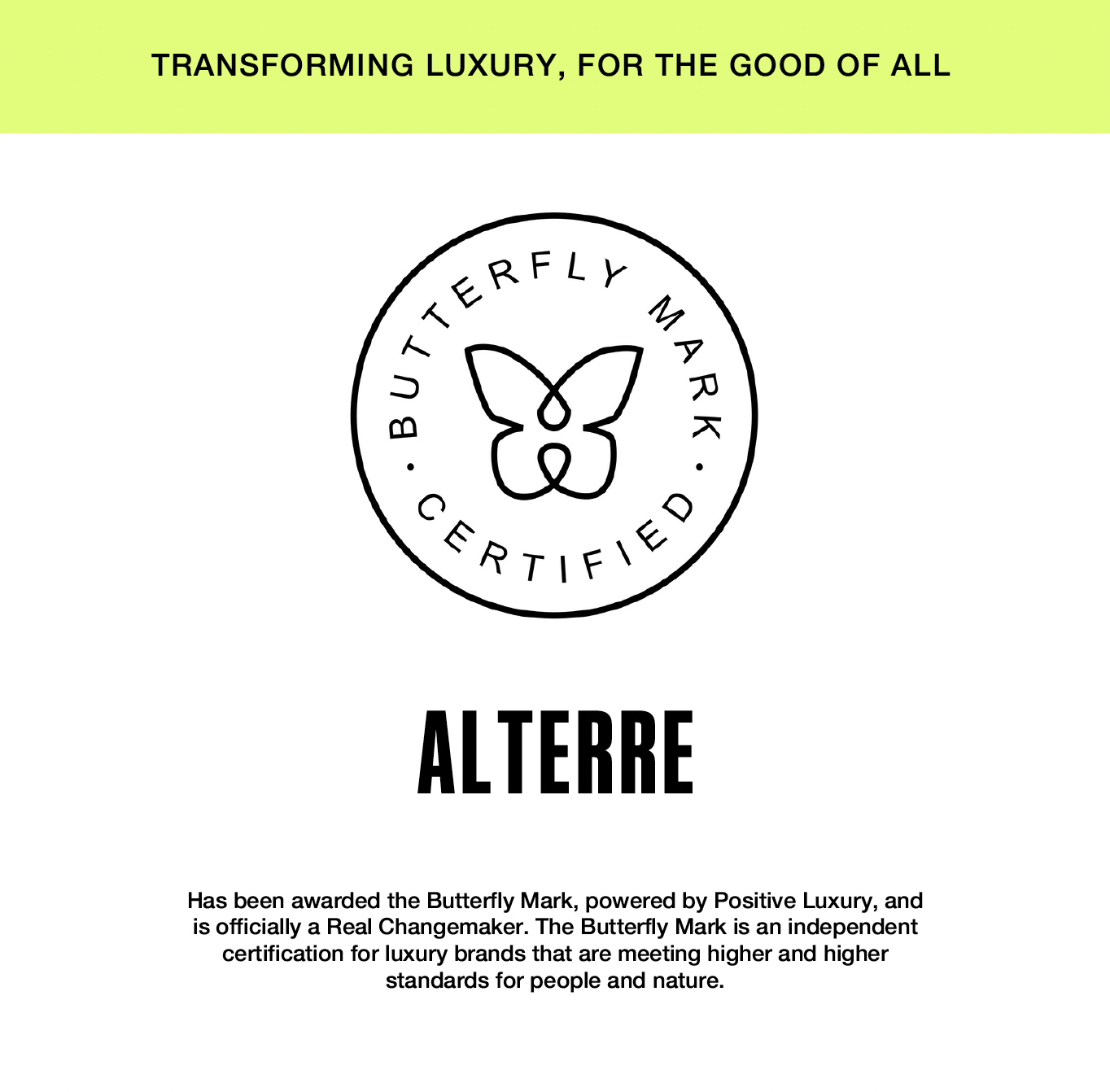 Alterre received recertification for their commitment to Sustainability