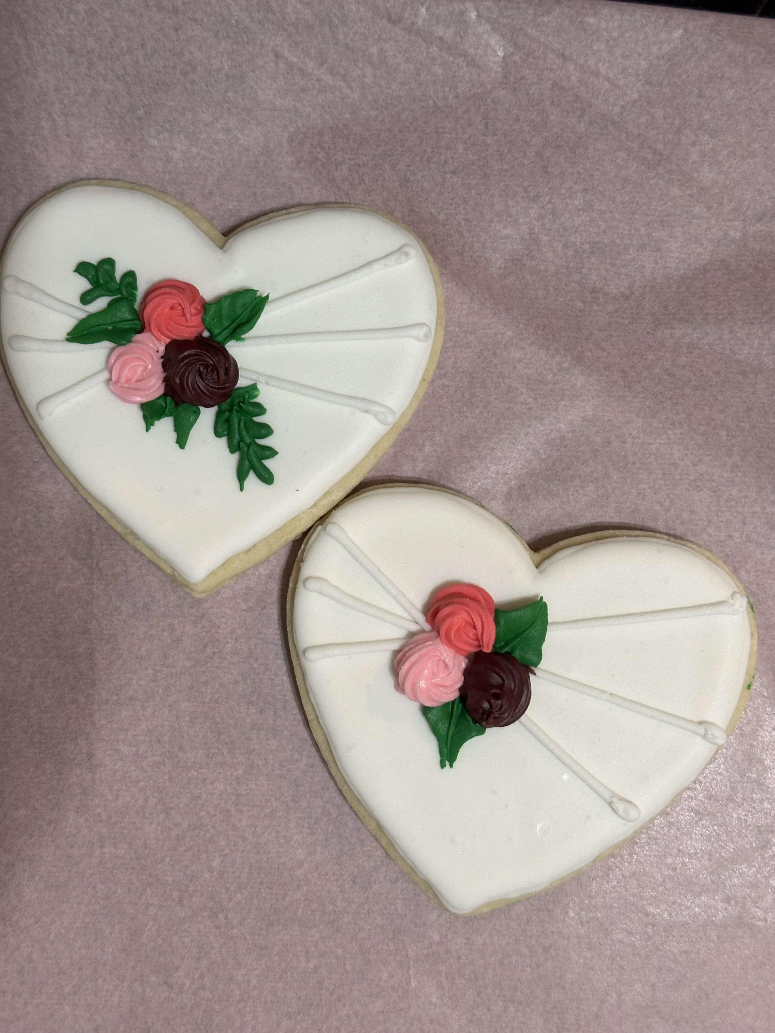 HEARTS W/ FLOWERS & LEAVES