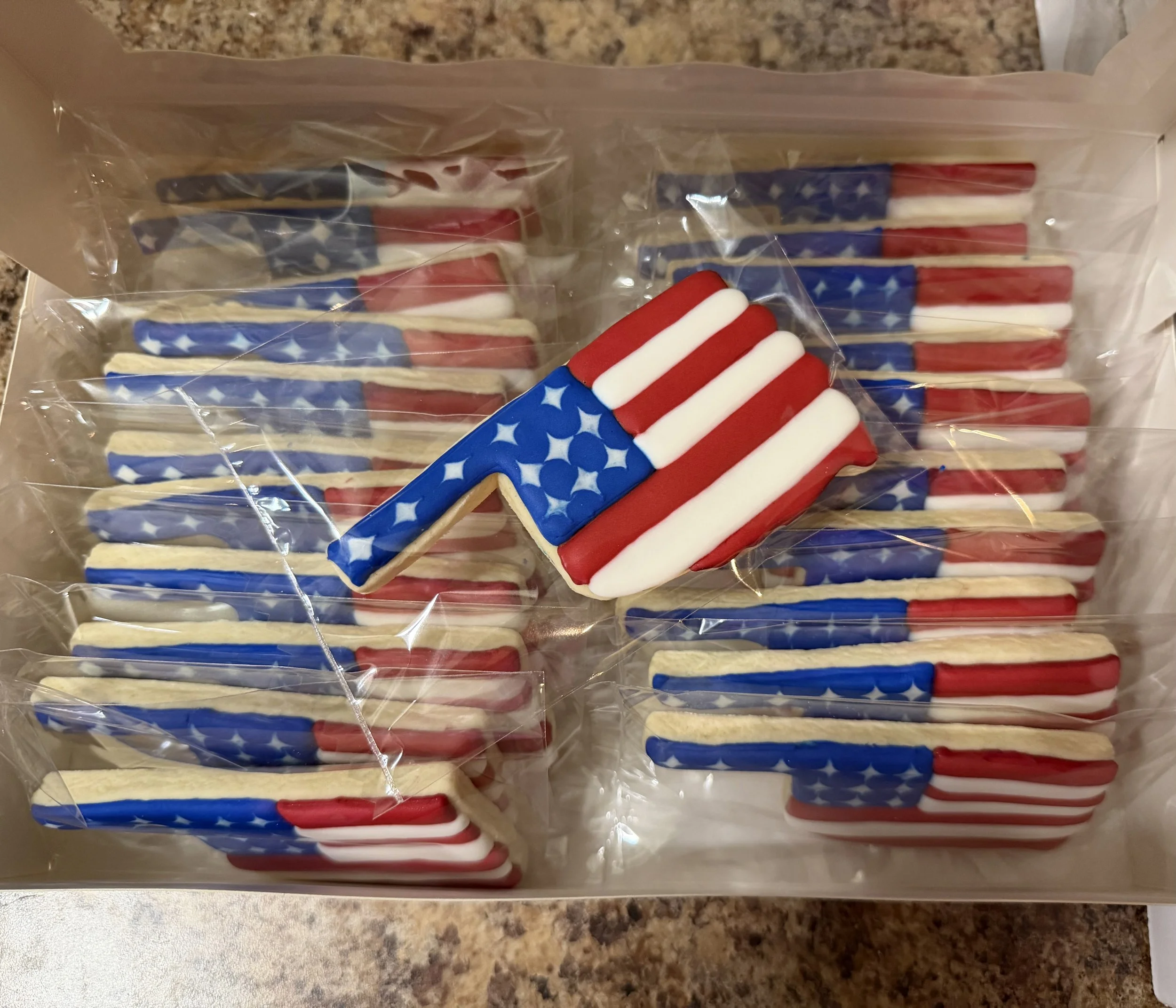 USA flag on Oklahoma shaped