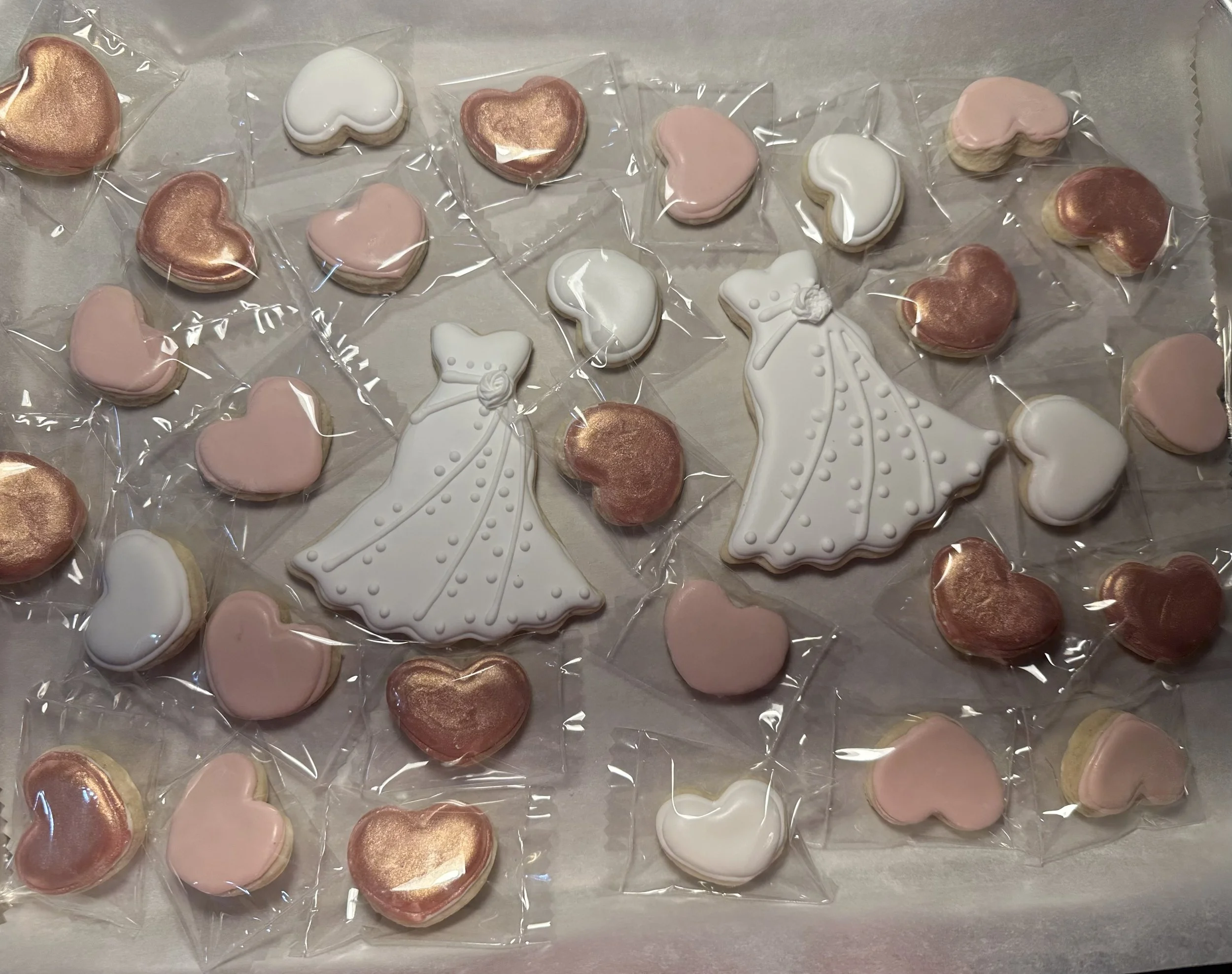 WEDDING DRESS W/ COLOR COORDINATING MINIS