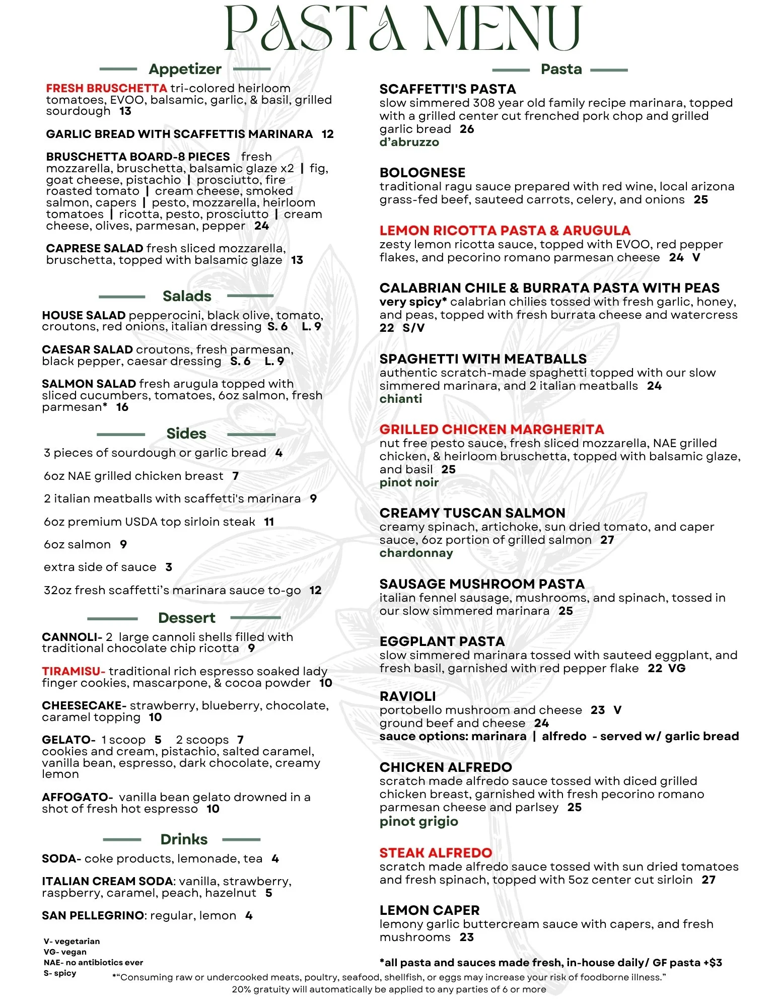 Stella's Scratch Italian Kitchen Brunch Menu. Fresh pasta made in house daily and served all day every day. Located across from Heritage Square in Downtown Flagstaff, Arizona. Best Italian in Flagstaff. 300+ year old Family sauce recipes made from sc