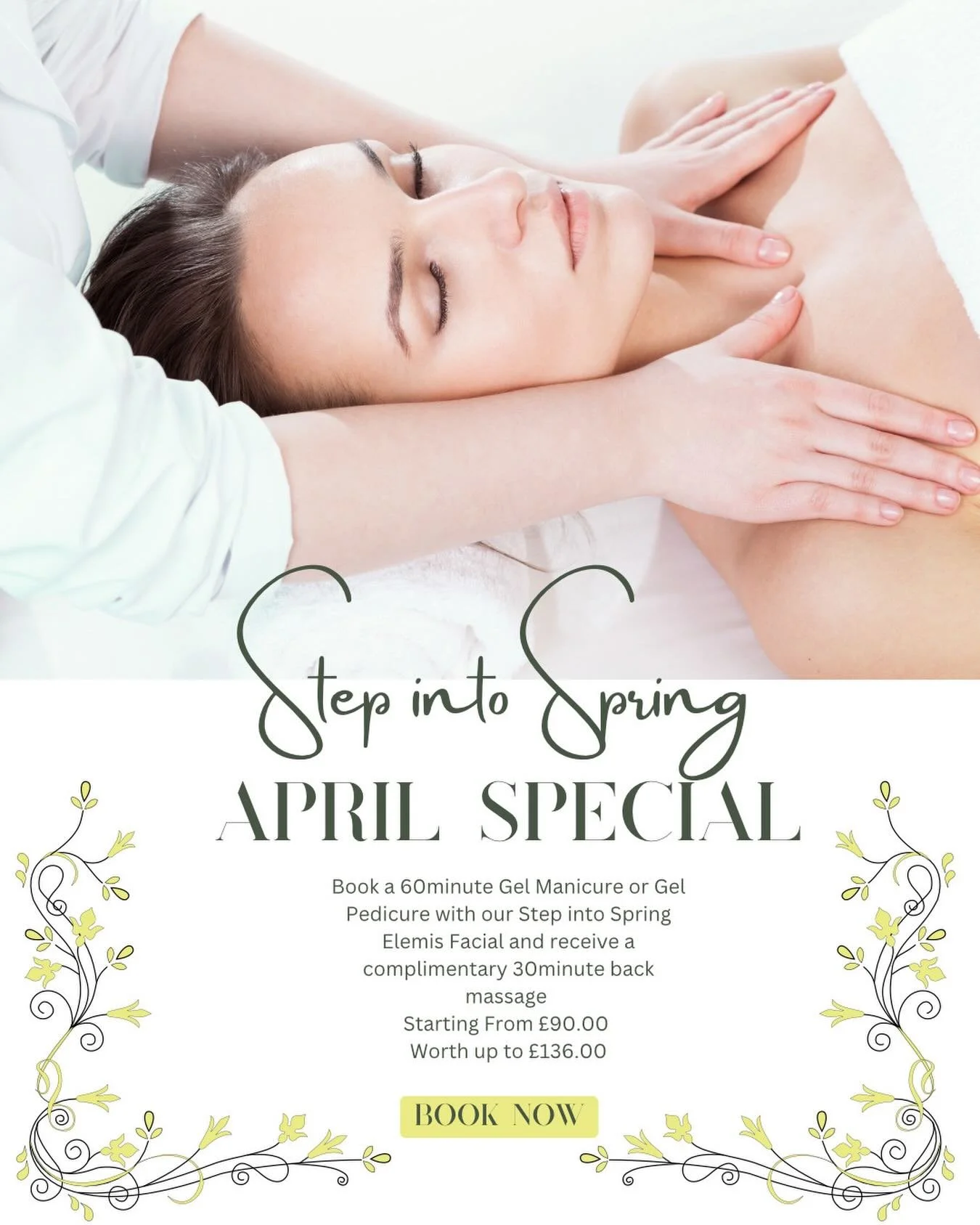 💛 Step Into Spring with Our April Special 💛

Spring has arrived, and it&rsquo;s time to refresh, renew, and glow from head to toe ✨

Treat yourself (or someone special) to our limited-time April Step Into Spring Package, designed to leave you feeli
